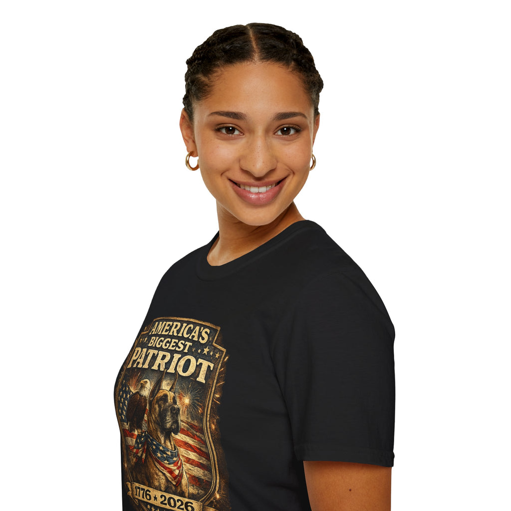 Patriot T-Shirt — Great Dane 1776–2026 Vintage Eagle Flag Tee