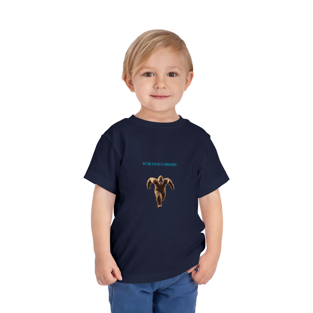Toddler Tee with Running Sasquatch Print — Kids Shirt
