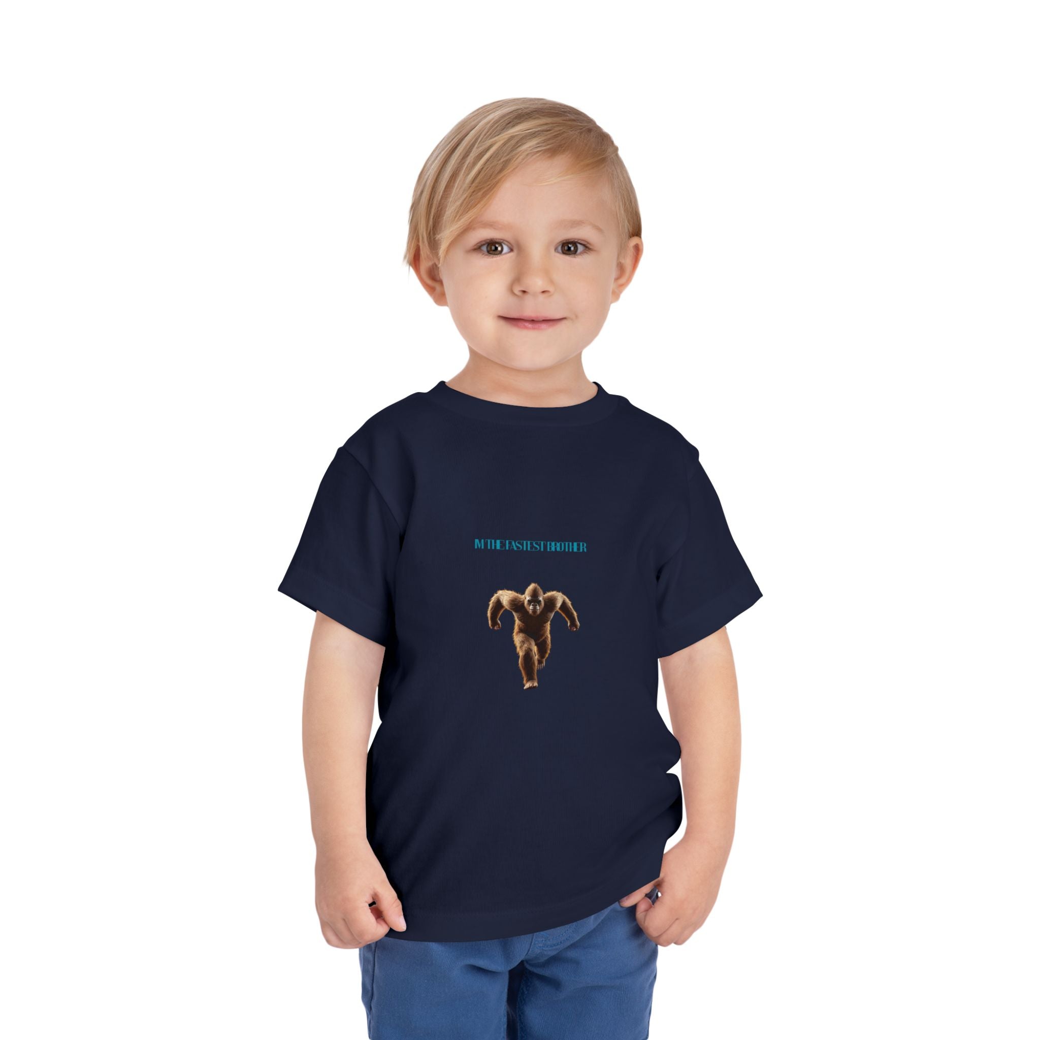 Toddler Tee with Running Sasquatch Print — Kids Shirt