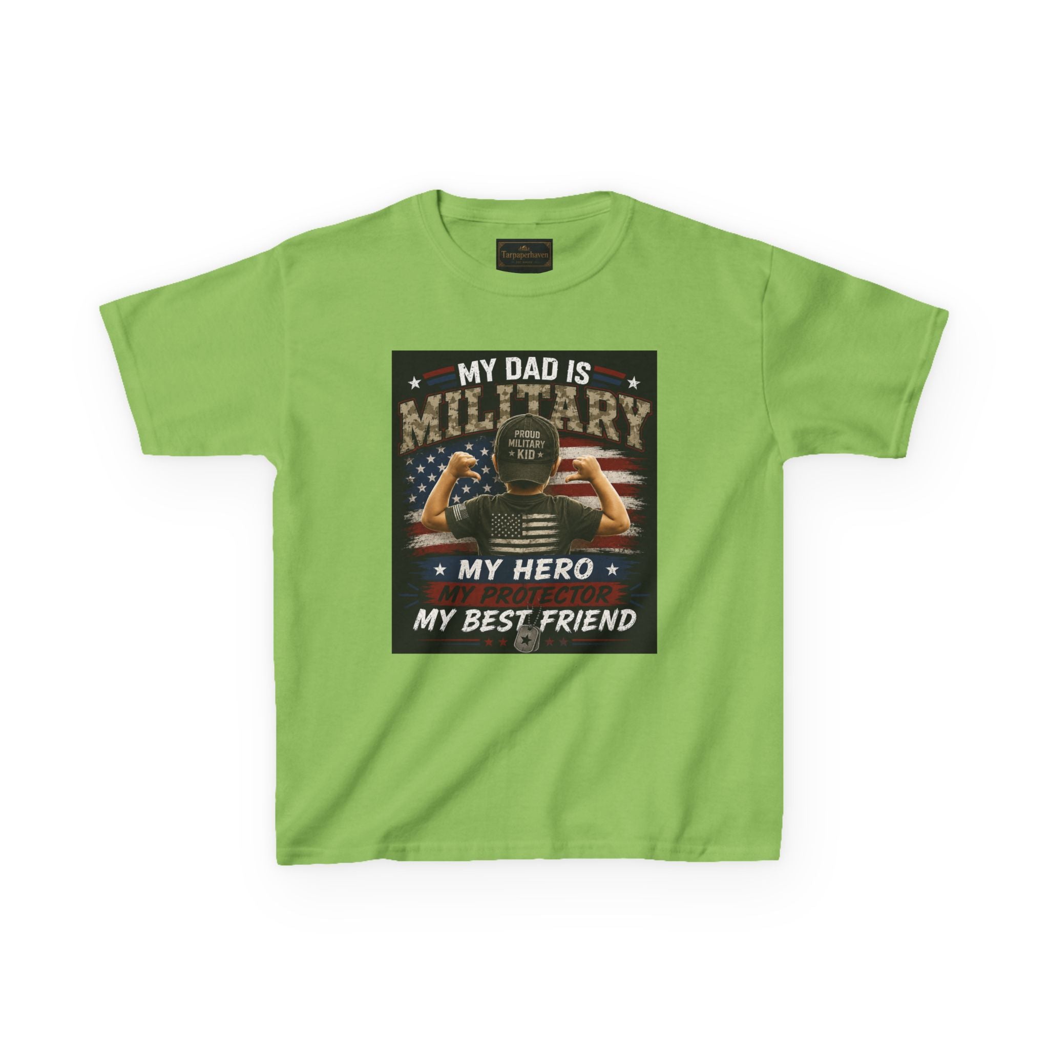 Kids Tee — "My Dad Is Military" Patriotic Hero Shirt