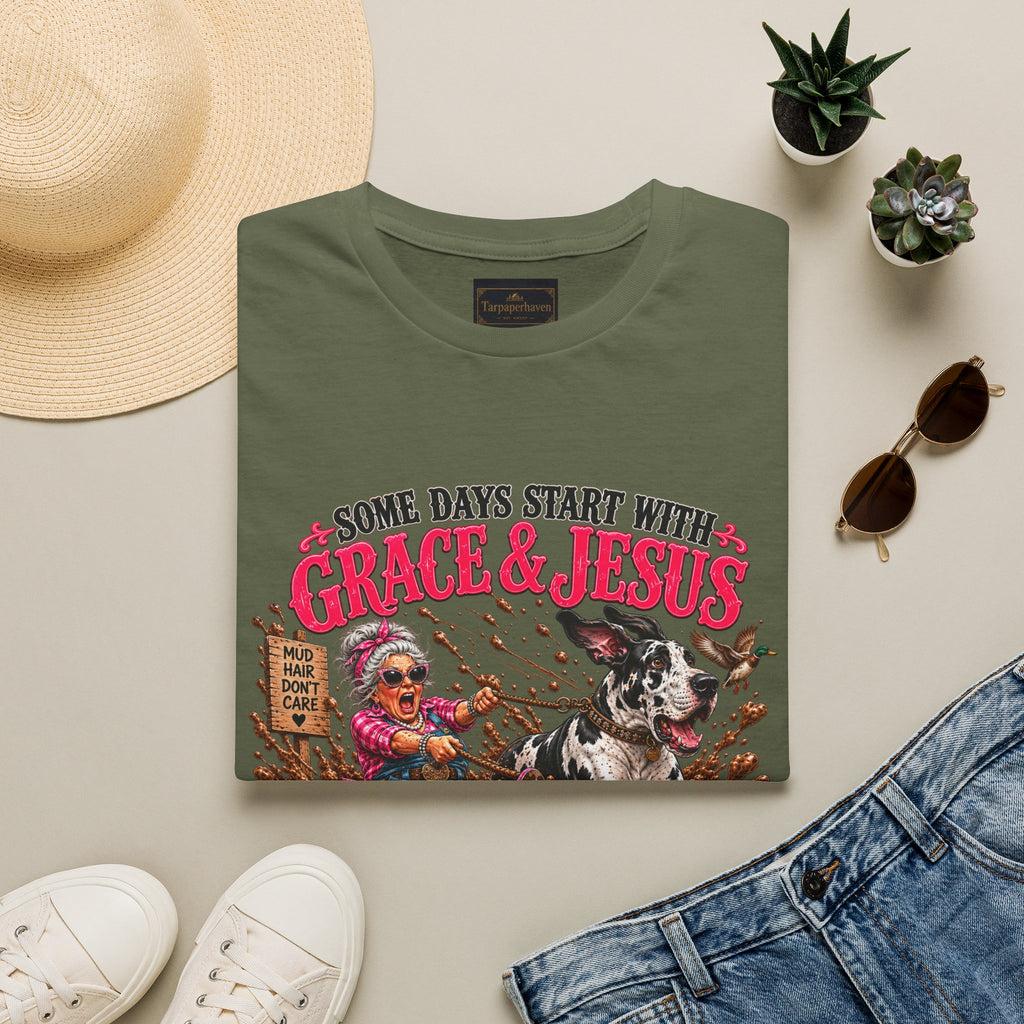 Great Dane Christian Mud Slide  Funny Graphic Tee