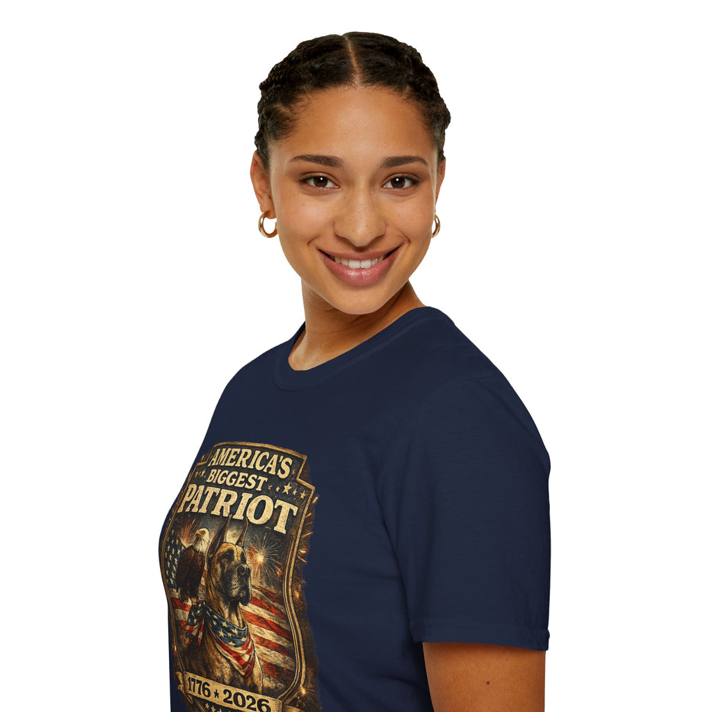 Patriot T-Shirt — Great Dane 1776–2026 Vintage Eagle Flag Tee