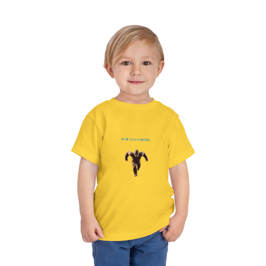 Toddler Tee with Running Sasquatch Print — Kids Shirt