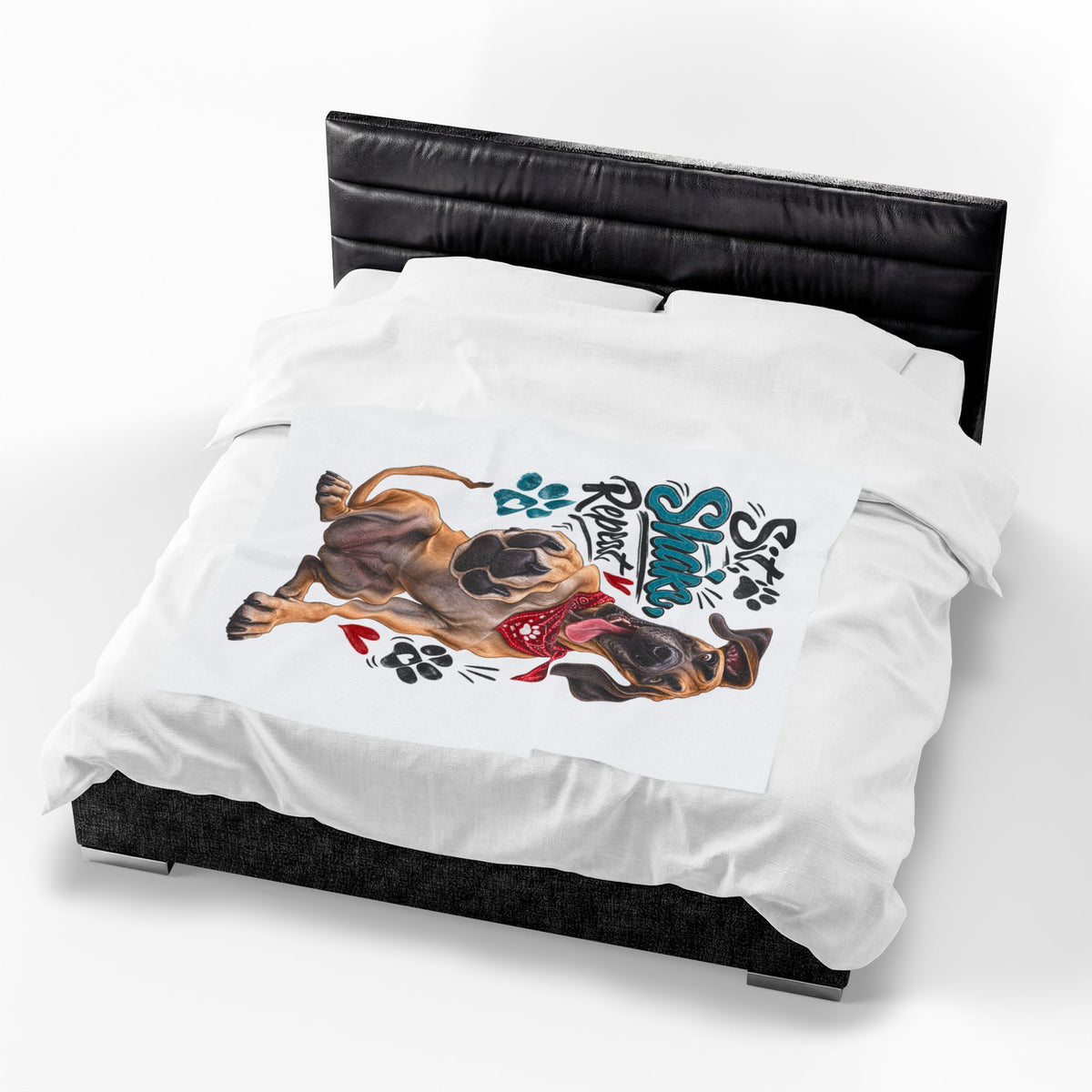 Dog Paw Throw Blanket