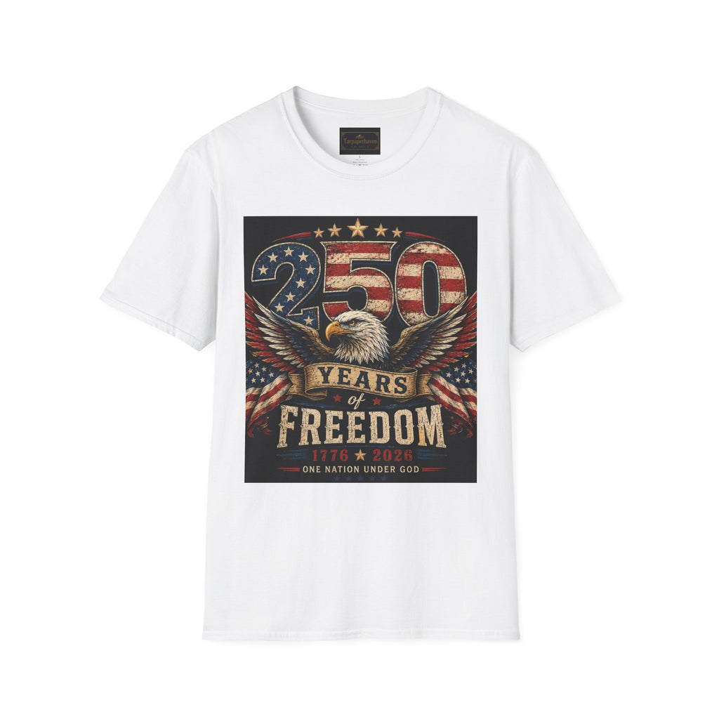 Patriotic 250 Years Freedom T-Shirt — American Flag Eagle Anniversary Tee