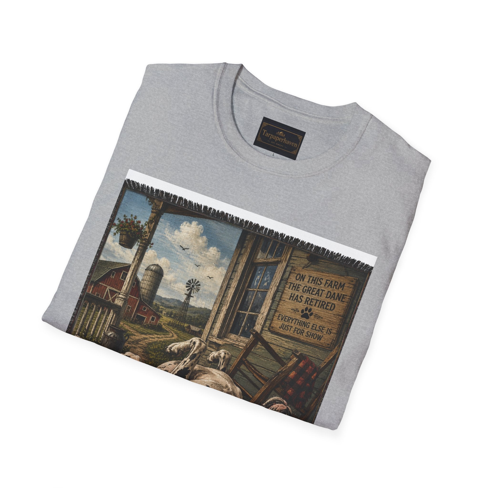 Great Dane Sleeping   Farmhouse Art T‑Shirt