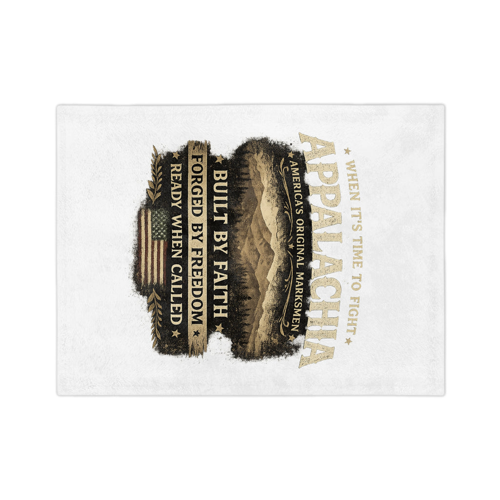 Appalachia Microfiber Blanket – "Built by Faith, Forged by Freedom" Rustic Mountain Throw