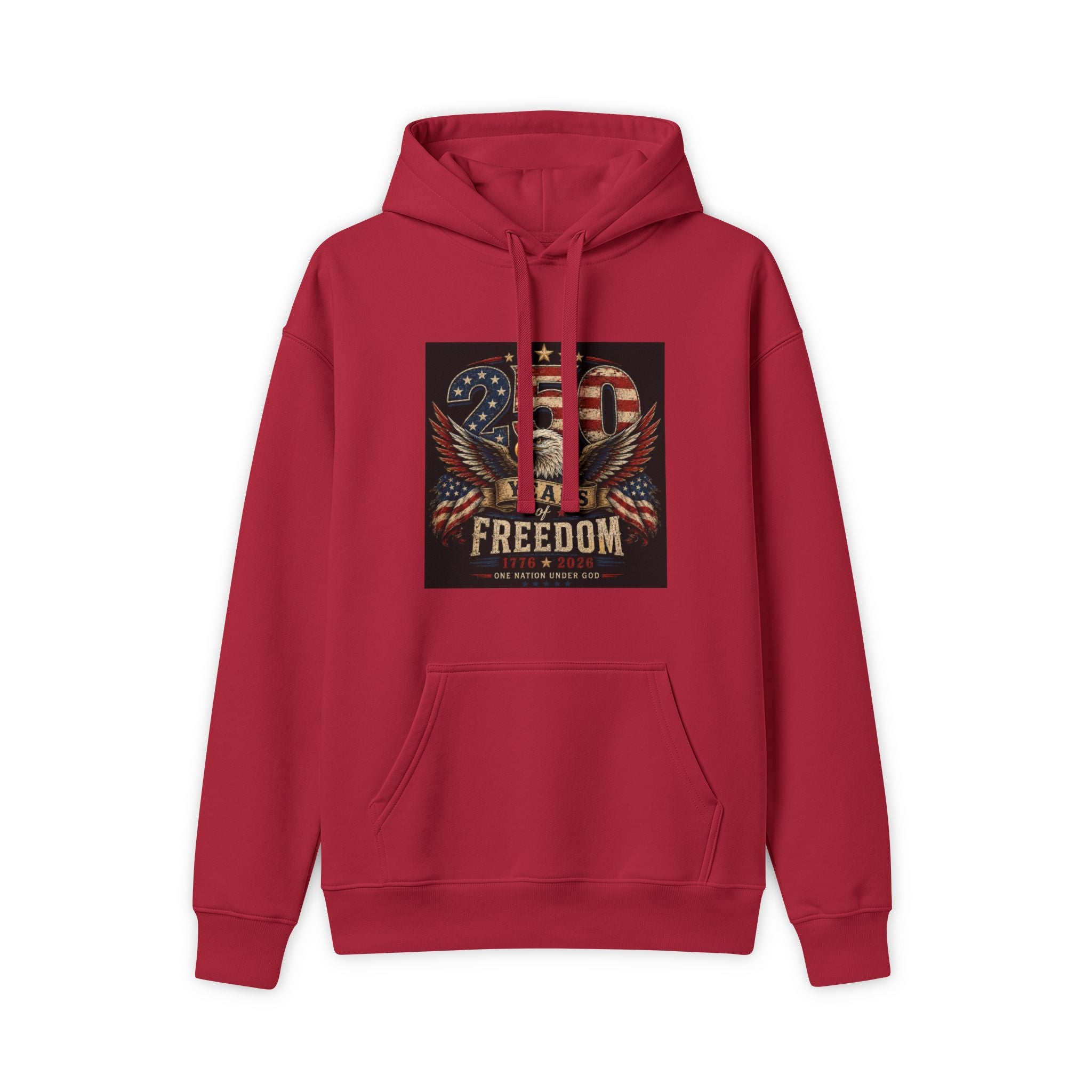 Freedom Eagle Hoodie — "Land of the Free Because of the Brave" Patriotic Sweatshirt