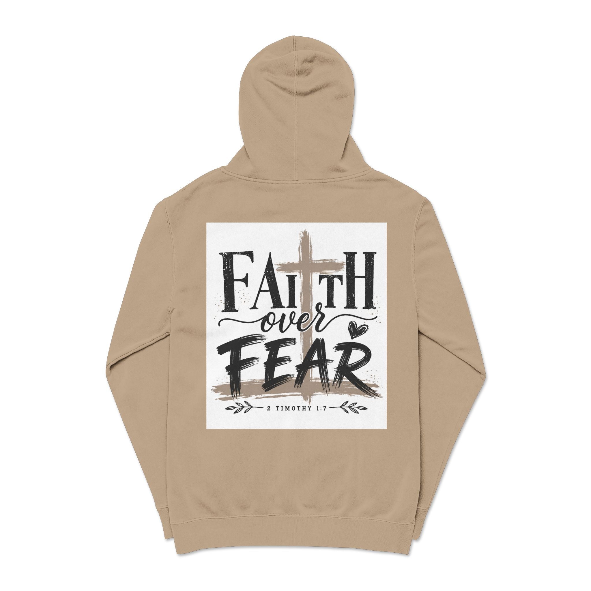 Faith Over Fear Hoodie — Pigment-Dyed Inspirational Pullover