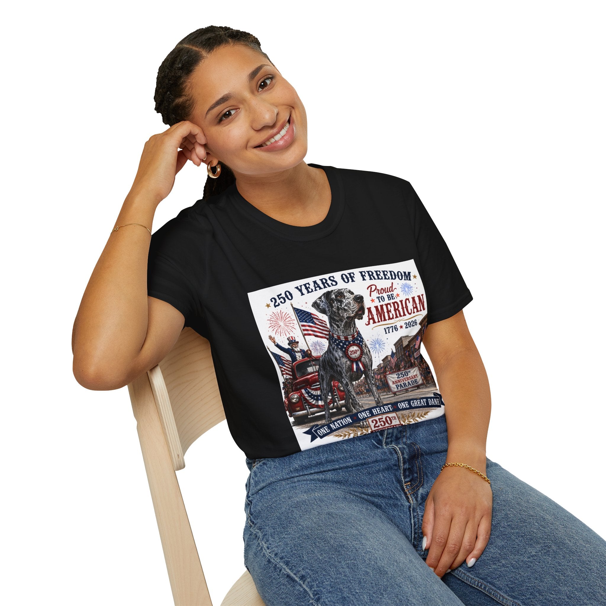 250th Great Dane T-Shirt — 1776–2026 Patriotic Tee
