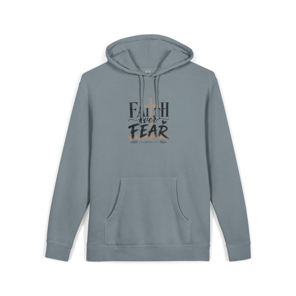Faith Over Fear Hoodie — 'The Narrow Path Vintage Graphic Pigment-Dyed Hoodie