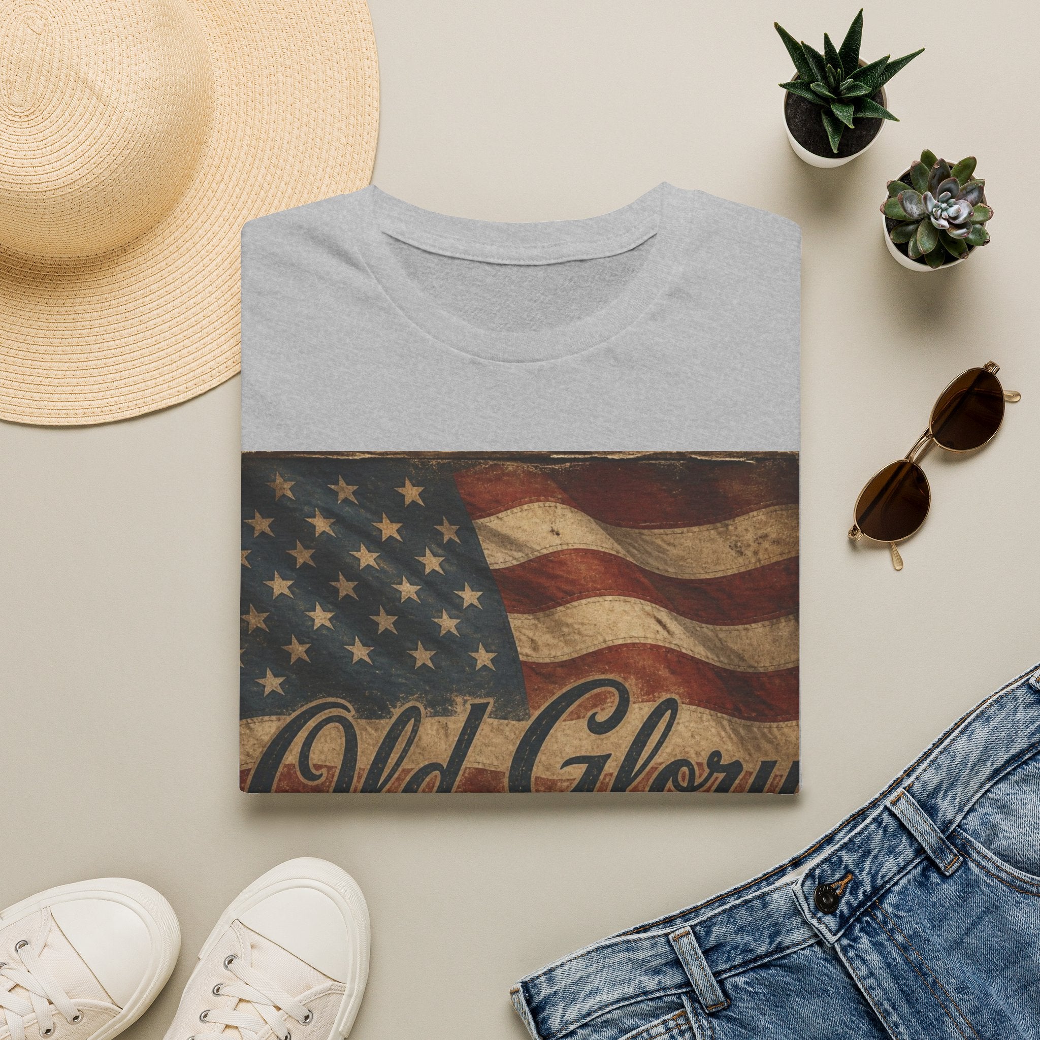 Old Glory Flag T-Shirt — 1776-2026 Vintage American Patriot Tee