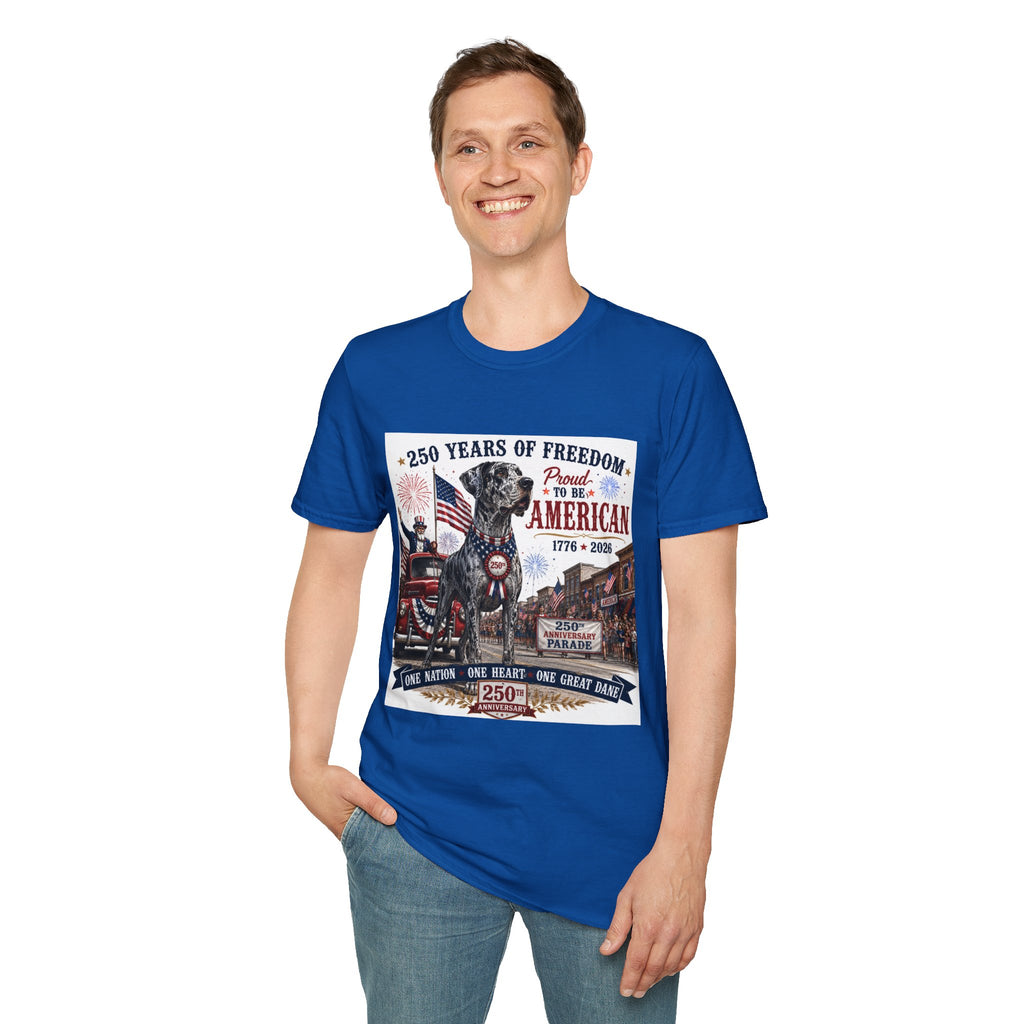 250th Great Dane T-Shirt — 1776–2026 Patriotic Tee