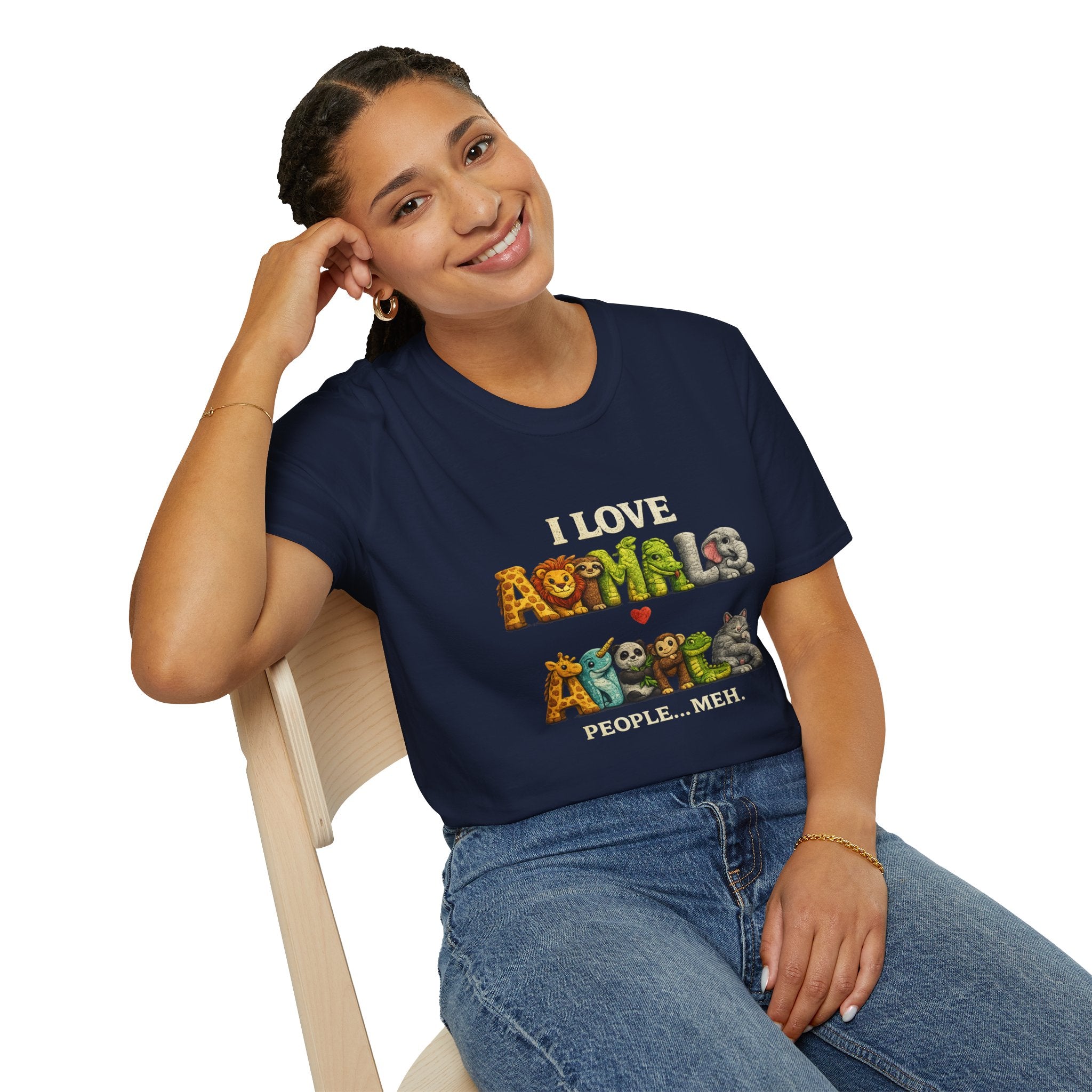 "I Love Animals" Cute Wildlife Graphic Tee