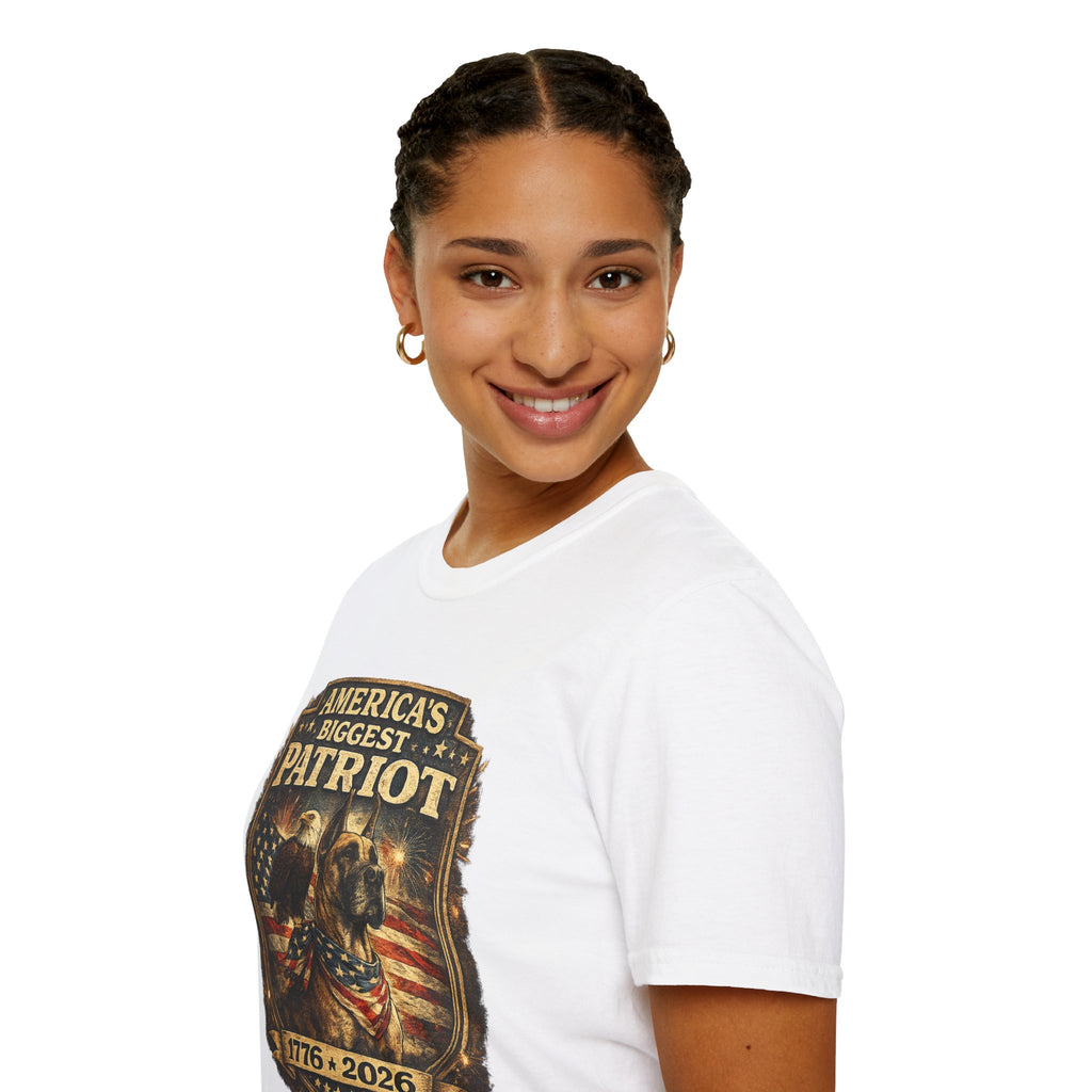 Patriot T-Shirt — Great Dane 1776–2026 Vintage Eagle Flag Tee