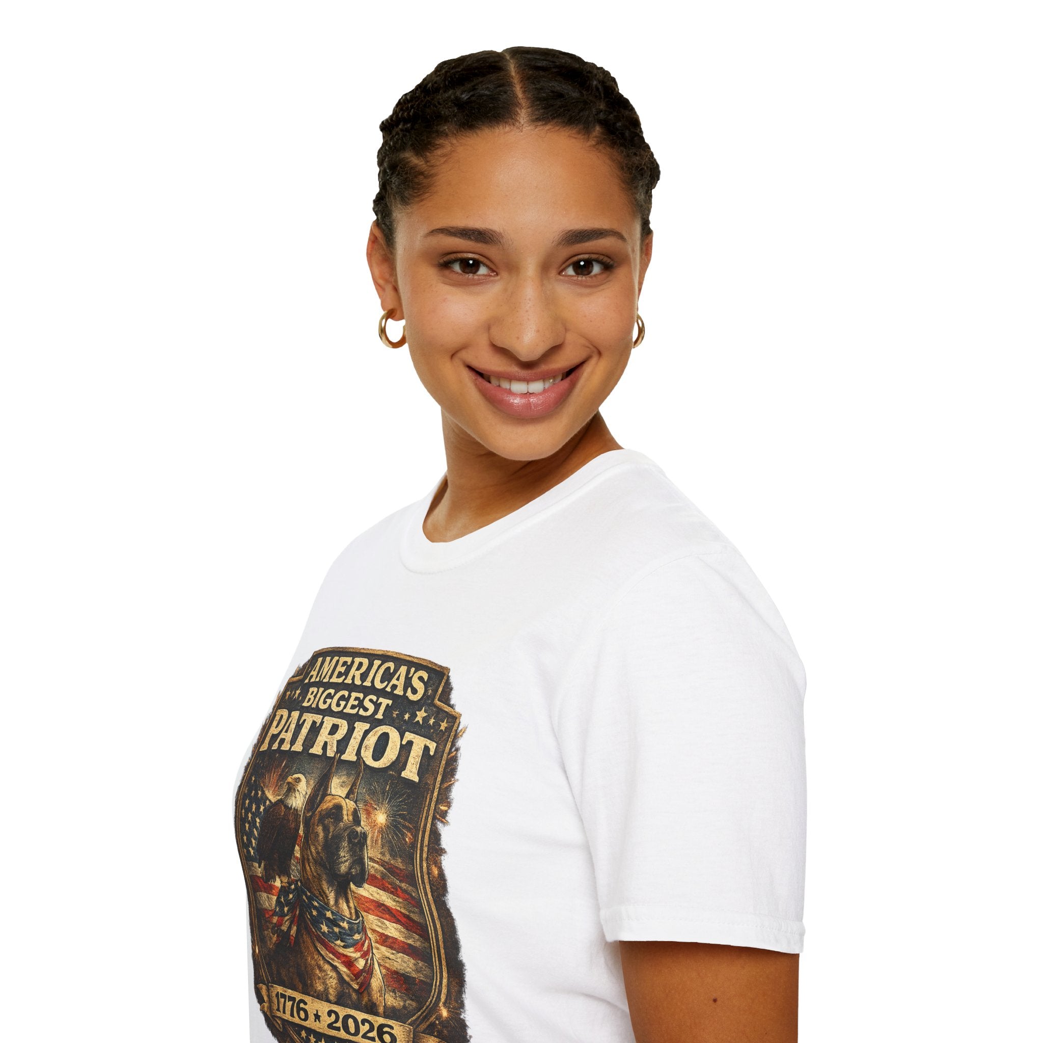 Patriot T-Shirt — Great Dane 1776–2026 Vintage Eagle Flag Tee