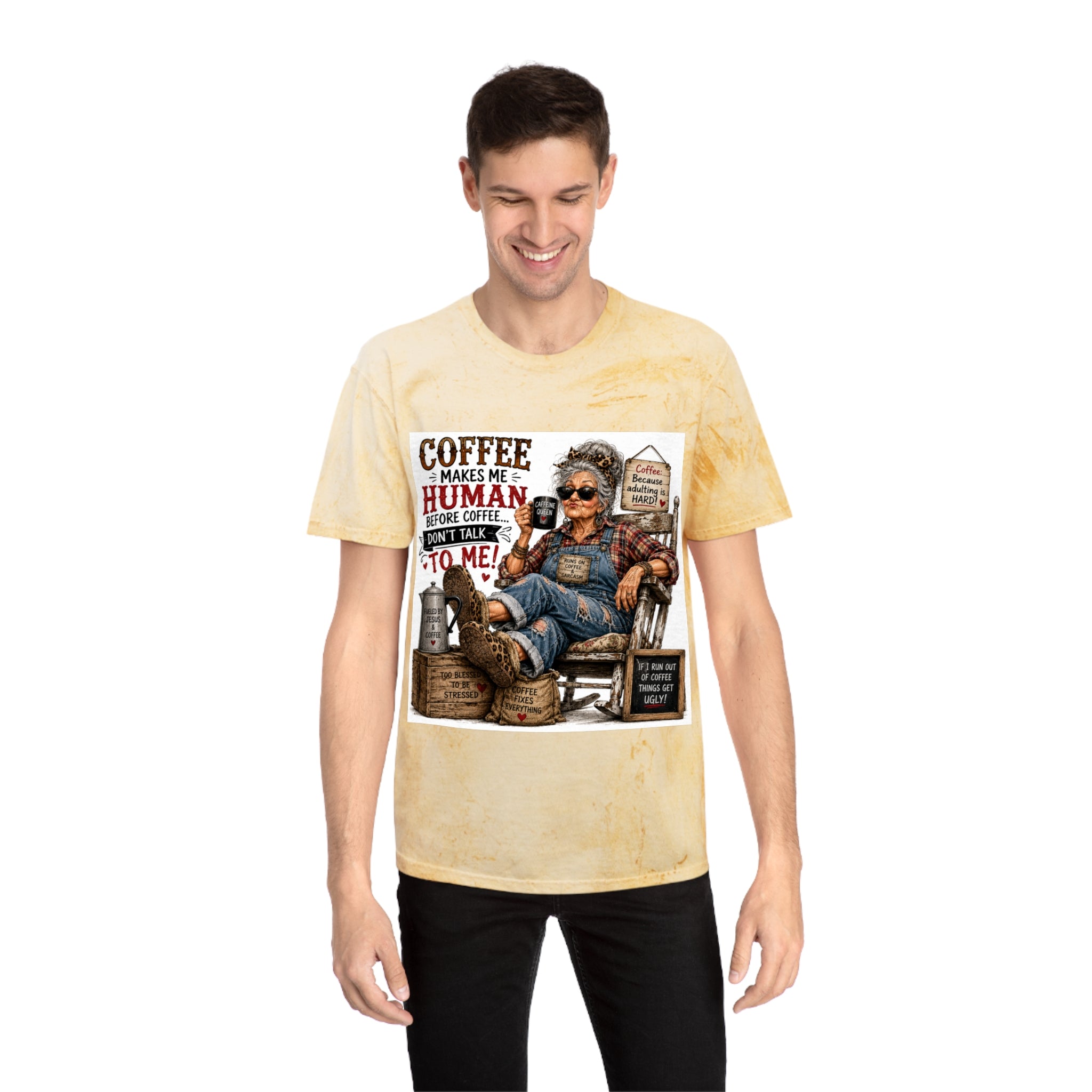 Funny Vintage Grandma Coffee Addict Tee
