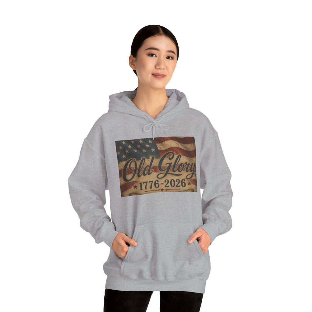 Patriotic Old Glory 1776-2026 Hoodie — American Flag Sweatshirt