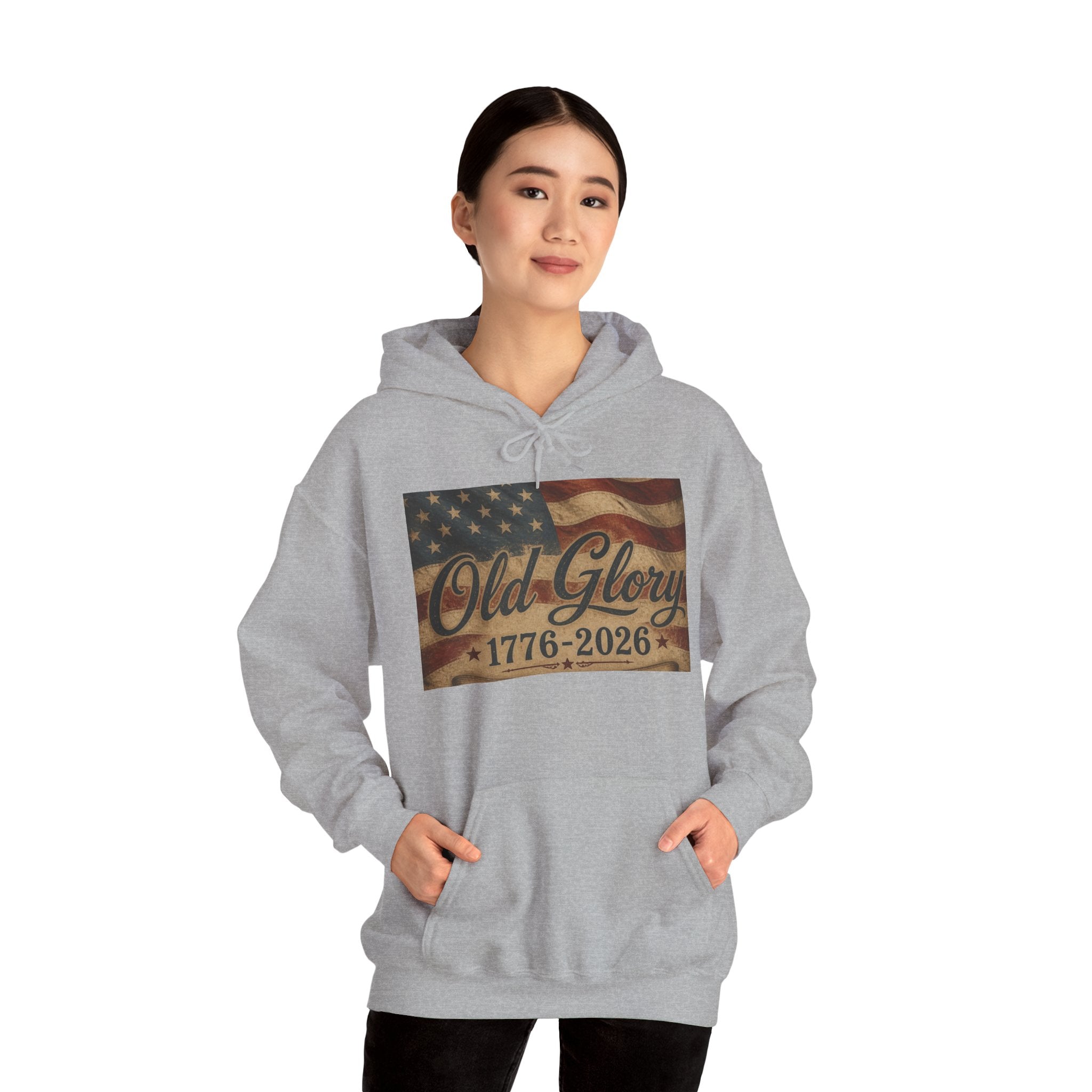 Patriotic Old Glory 1776-2026 Hoodie — American Flag Sweatshirt