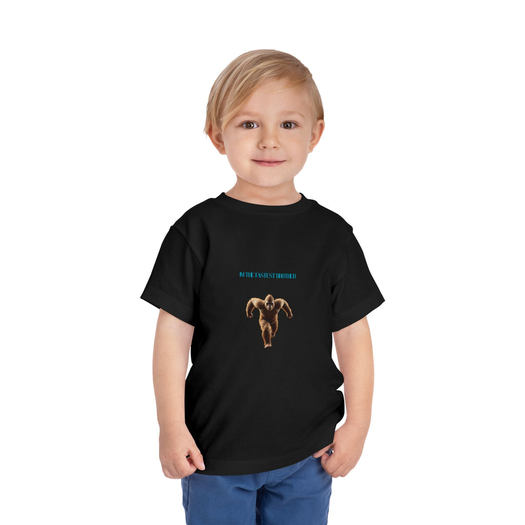Toddler Tee with Running Sasquatch Print — Kids Shirt
