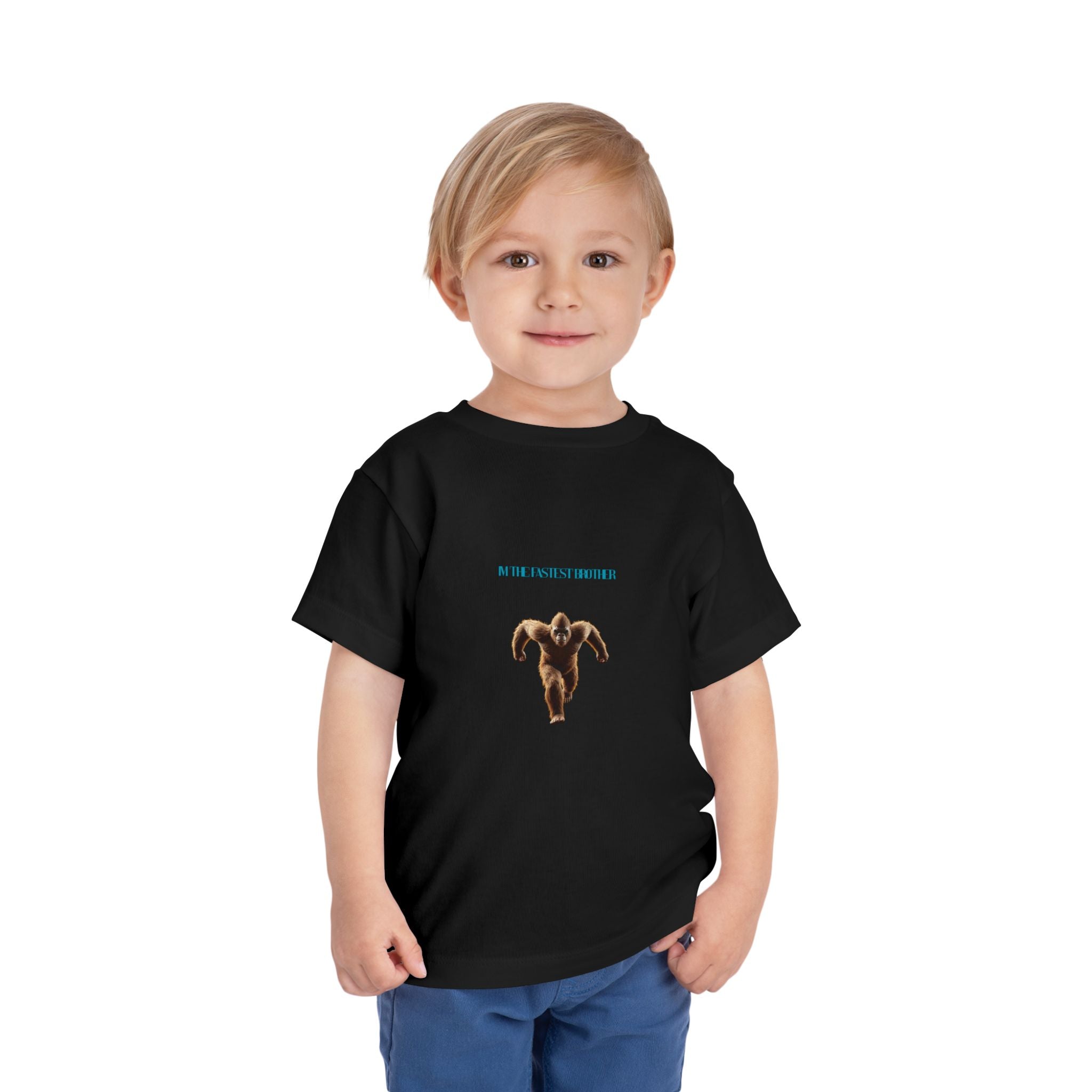Toddler Tee with Running Sasquatch Print — Kids Shirt