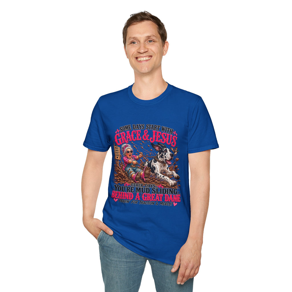 Great Dane Christian Mud Slide  Funny Graphic Tee