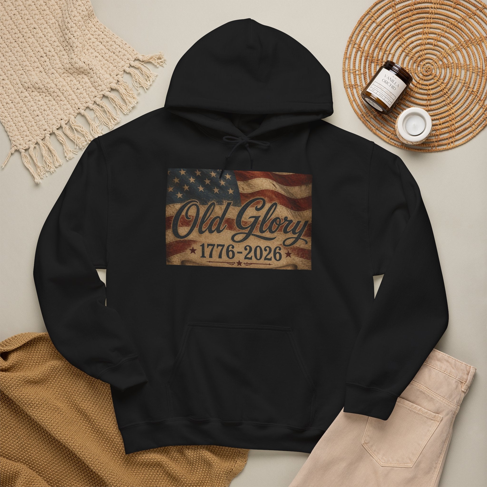 Patriotic Old Glory 1776-2026 Hoodie — American Flag Sweatshirt