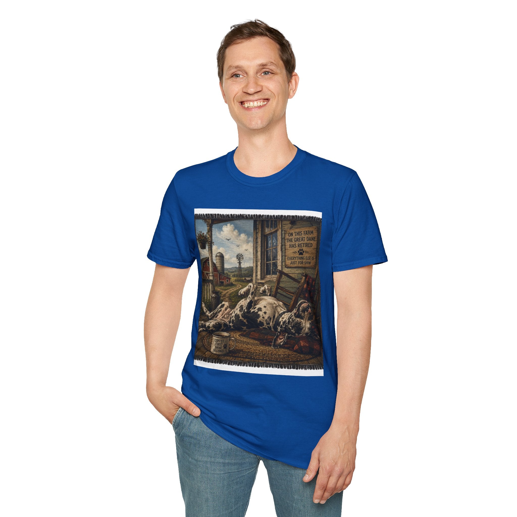 Great Dane Sleeping   Farmhouse Art T‑Shirt