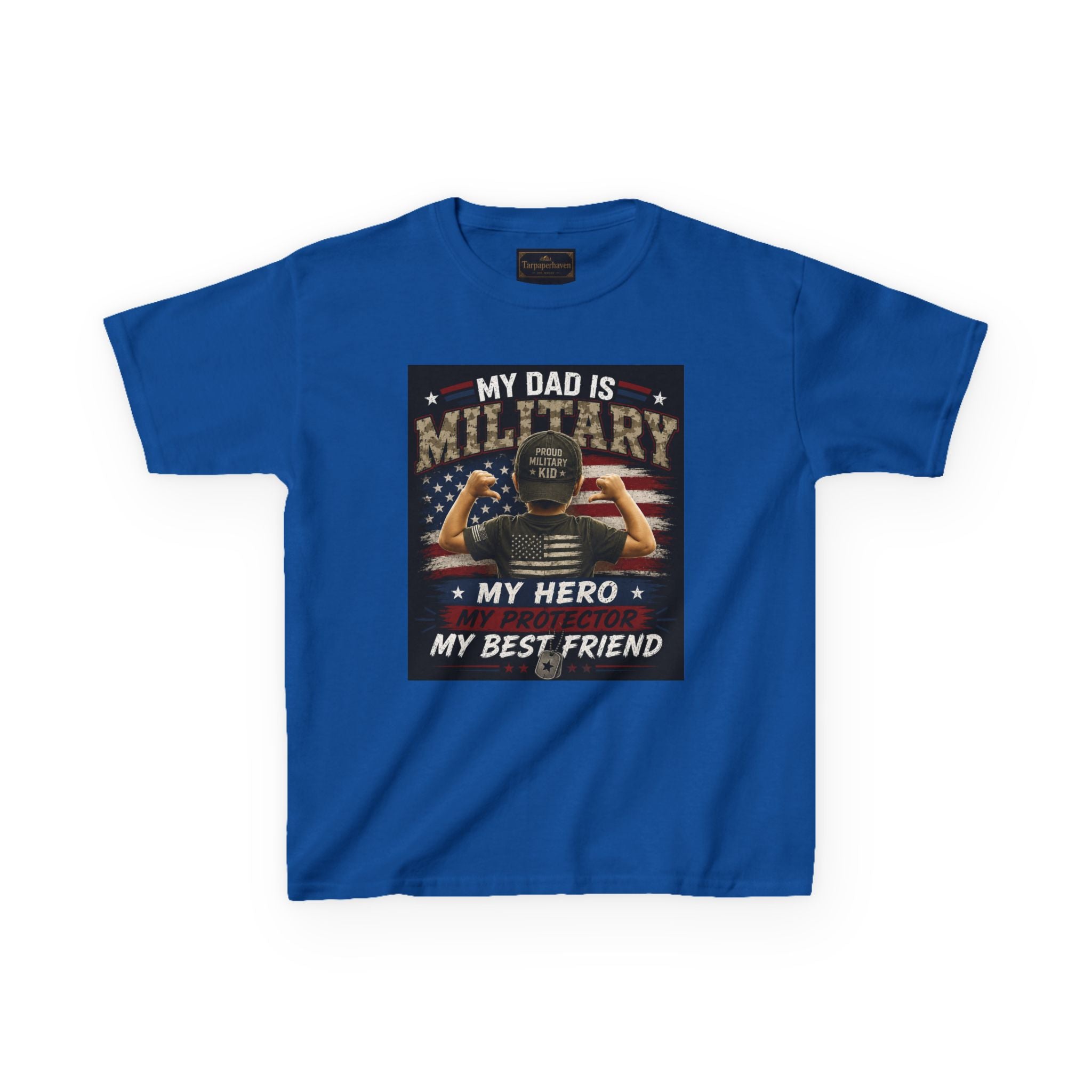 Kids Tee — "My Dad Is Military" Patriotic Hero Shirt
