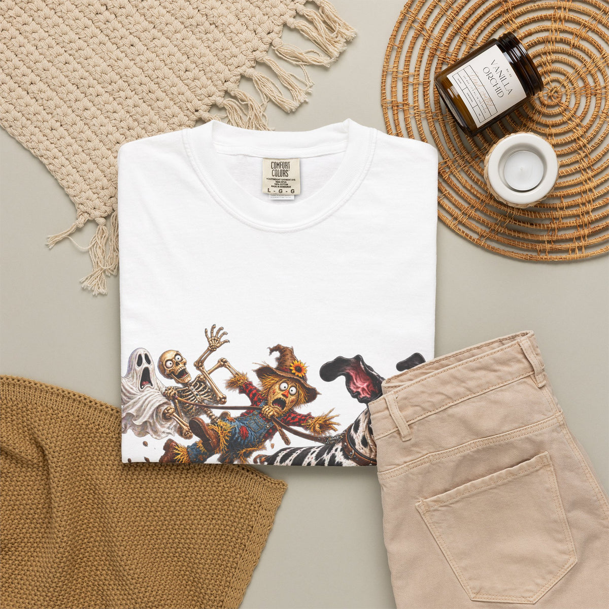 Halloween Great Dane T-Shirt — Cute Dog in Pumpkin Costume Graphic Tee