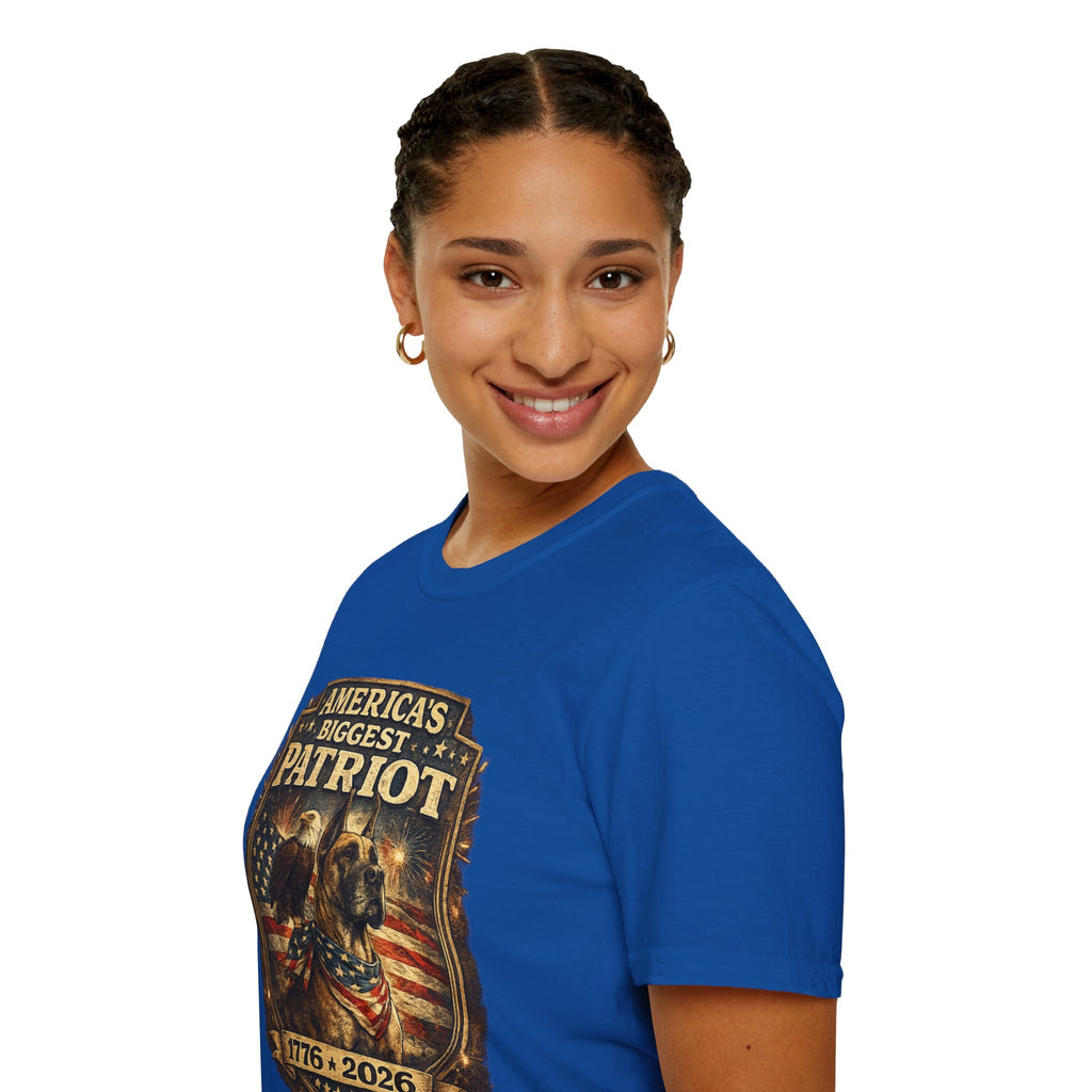 Patriot T-Shirt — Great Dane 1776–2026 Vintage Eagle Flag Tee