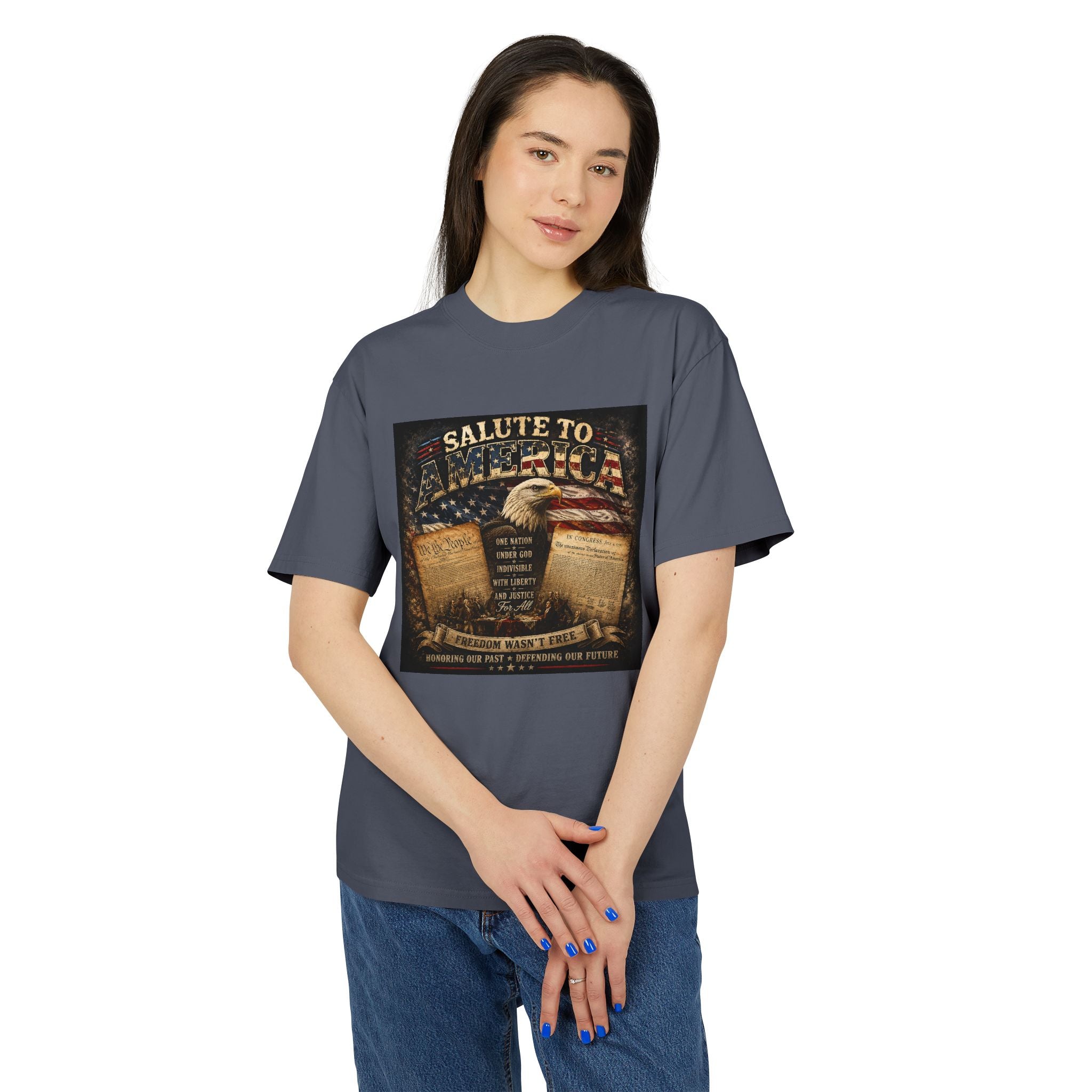 Salute to America T-Shirt — Patriotic Bald Eagle & Flag Memorial Tee