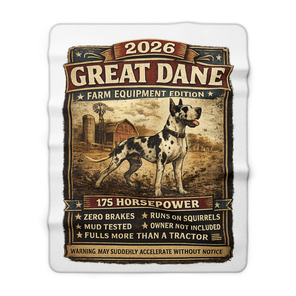 Great Dane Sherpa Blanket — Farm Horse Power  Edition (2026)