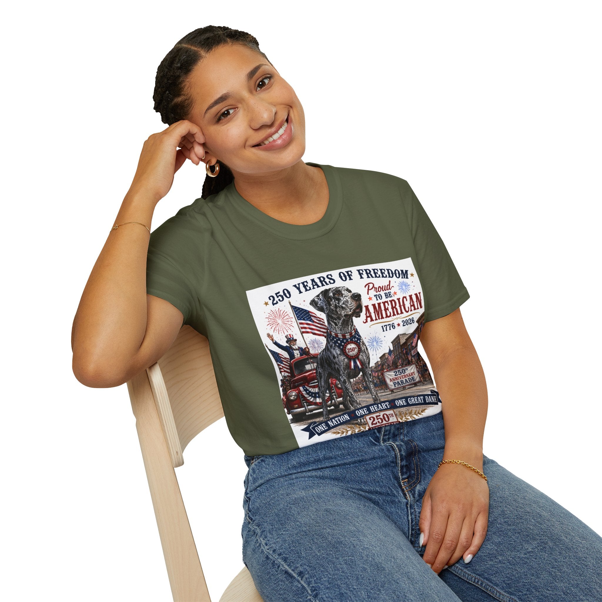 250th Great Dane T-Shirt — 1776–2026 Patriotic Tee