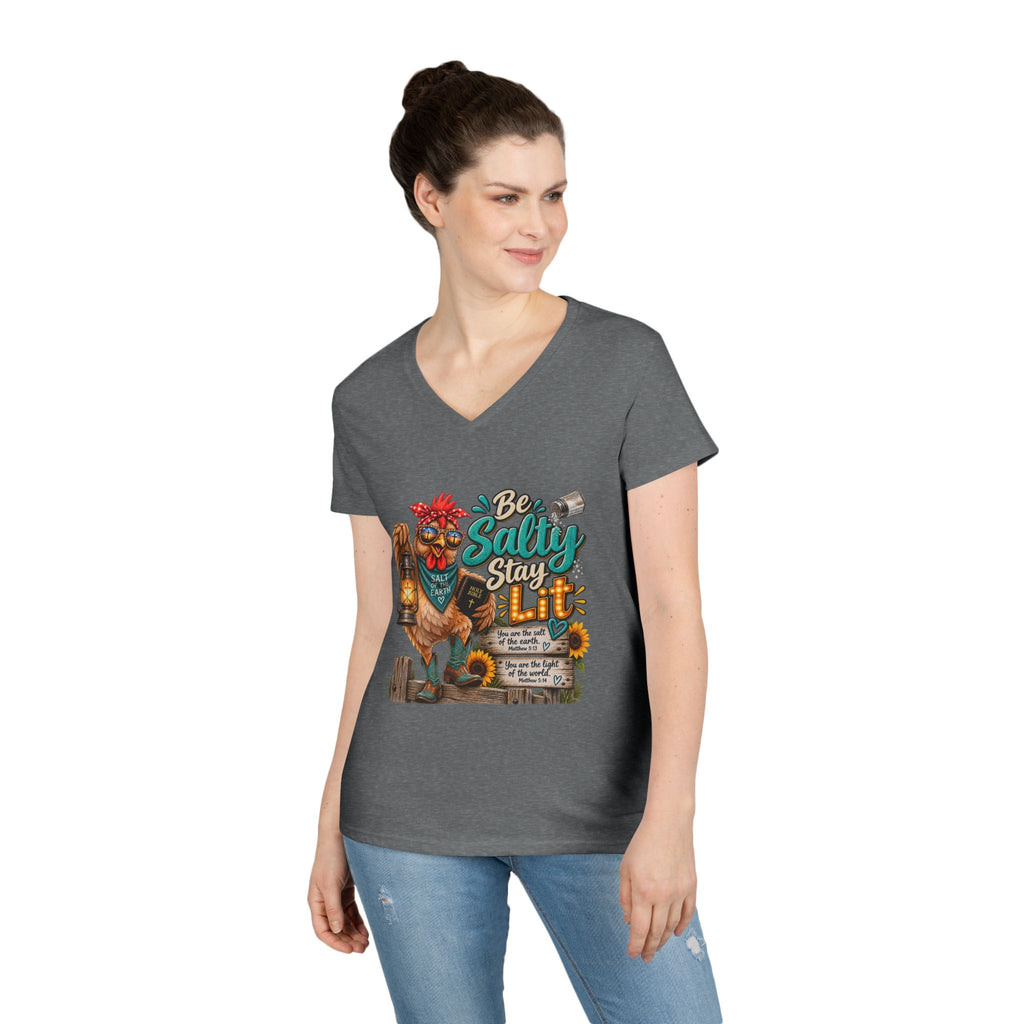 Be Salty Stay Lit Chicken V-Neck Tee