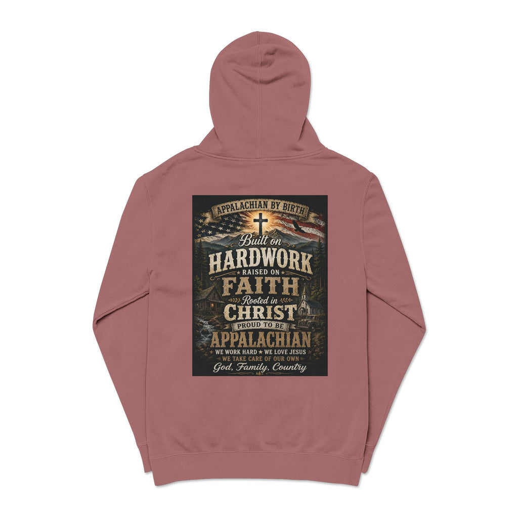 Appalachian Faith Hoodie — "Too Country to Care" Pigment-Dyed Pullover