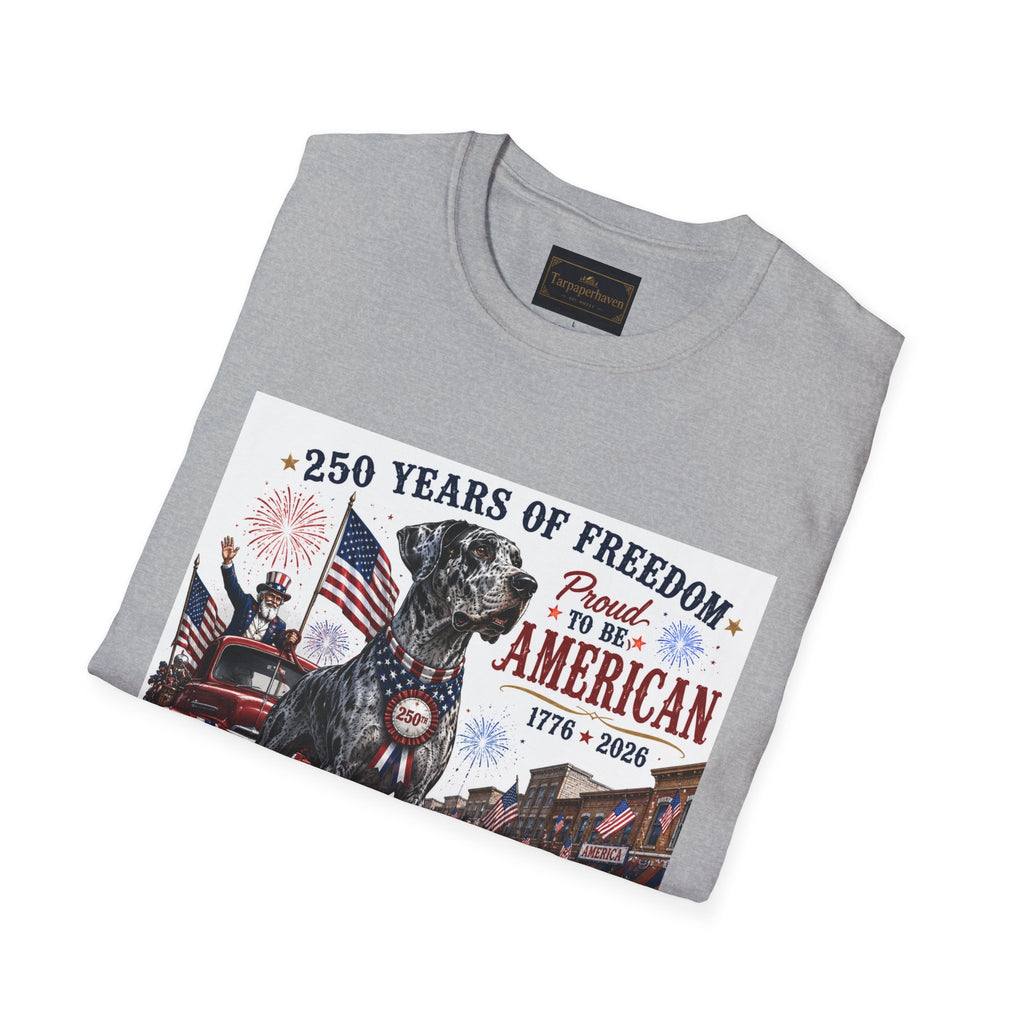 250th Great Dane T-Shirt — 1776–2026 Patriotic Tee