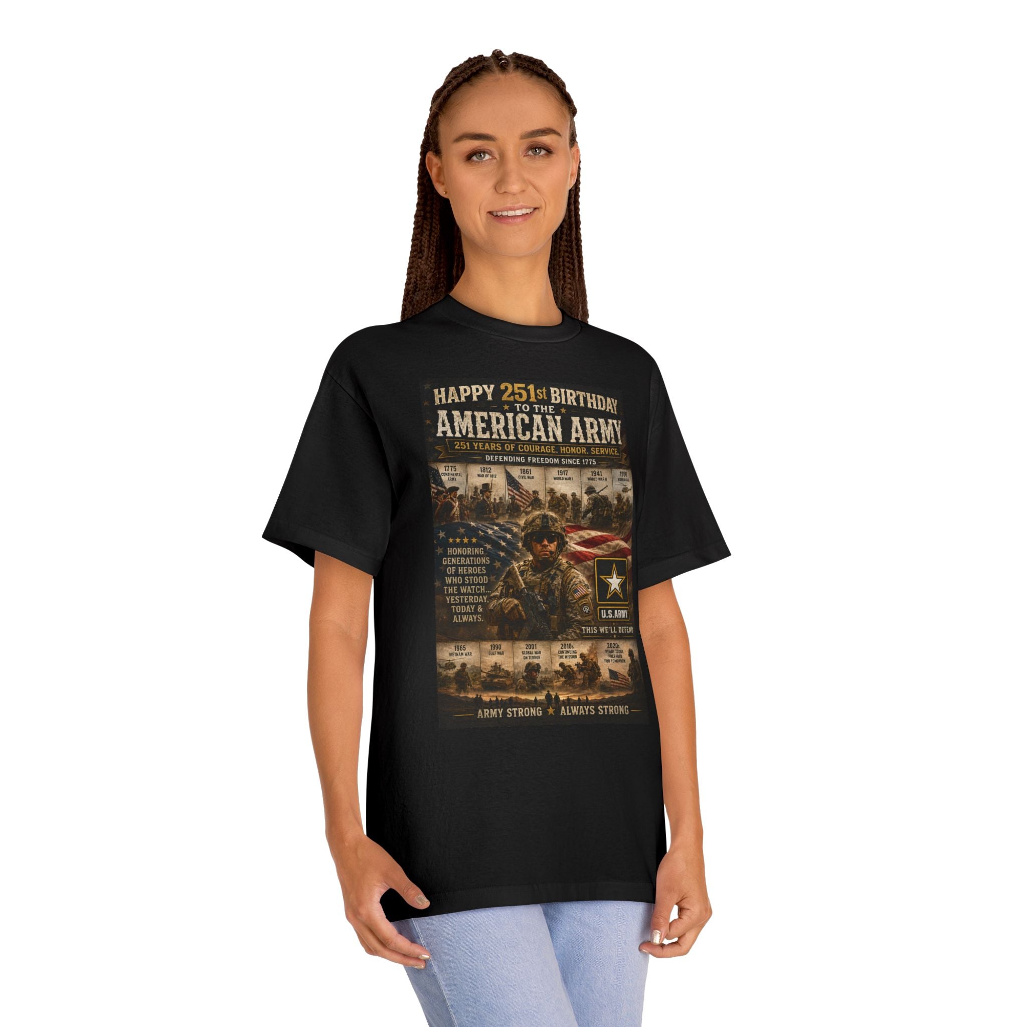 American Army 251st Birthday T-Shirt — Patriotic Military Tribute Tee