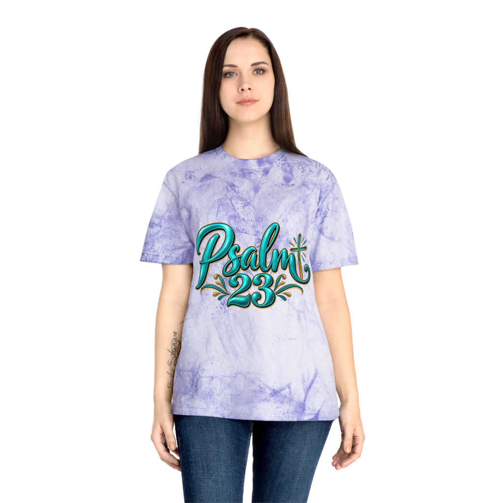 Psalm 23 Tie-Dye T-Shirt — Vintage Scripture Tee with Psalm 23 Verse