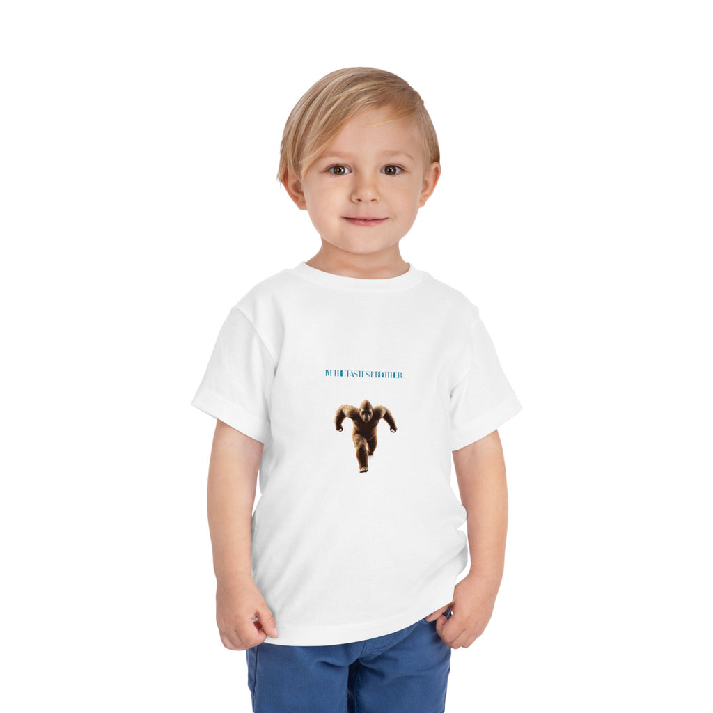 Toddler Tee with Running Sasquatch Print — Kids Shirt