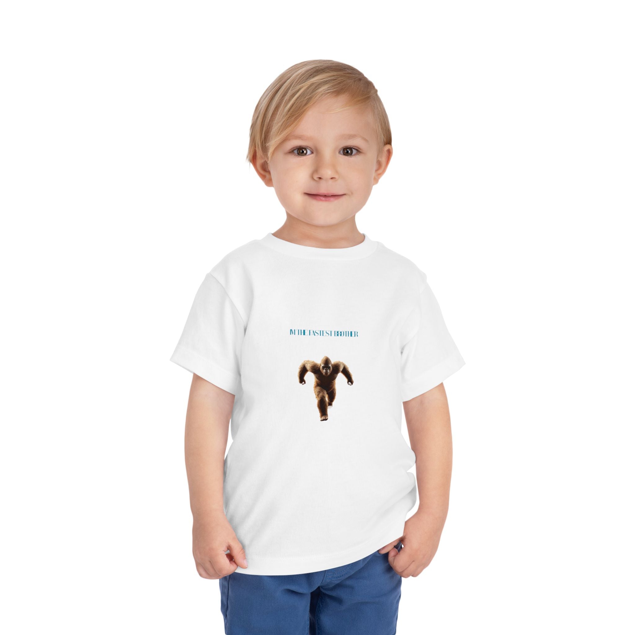 Toddler Tee with Running Sasquatch Print — Kids Shirt