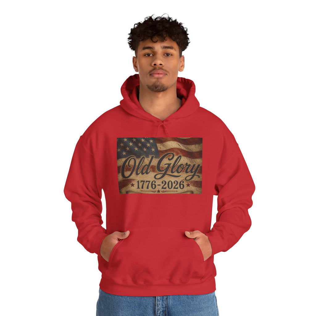 Patriotic Old Glory 1776-2026 Hoodie — American Flag Sweatshirt