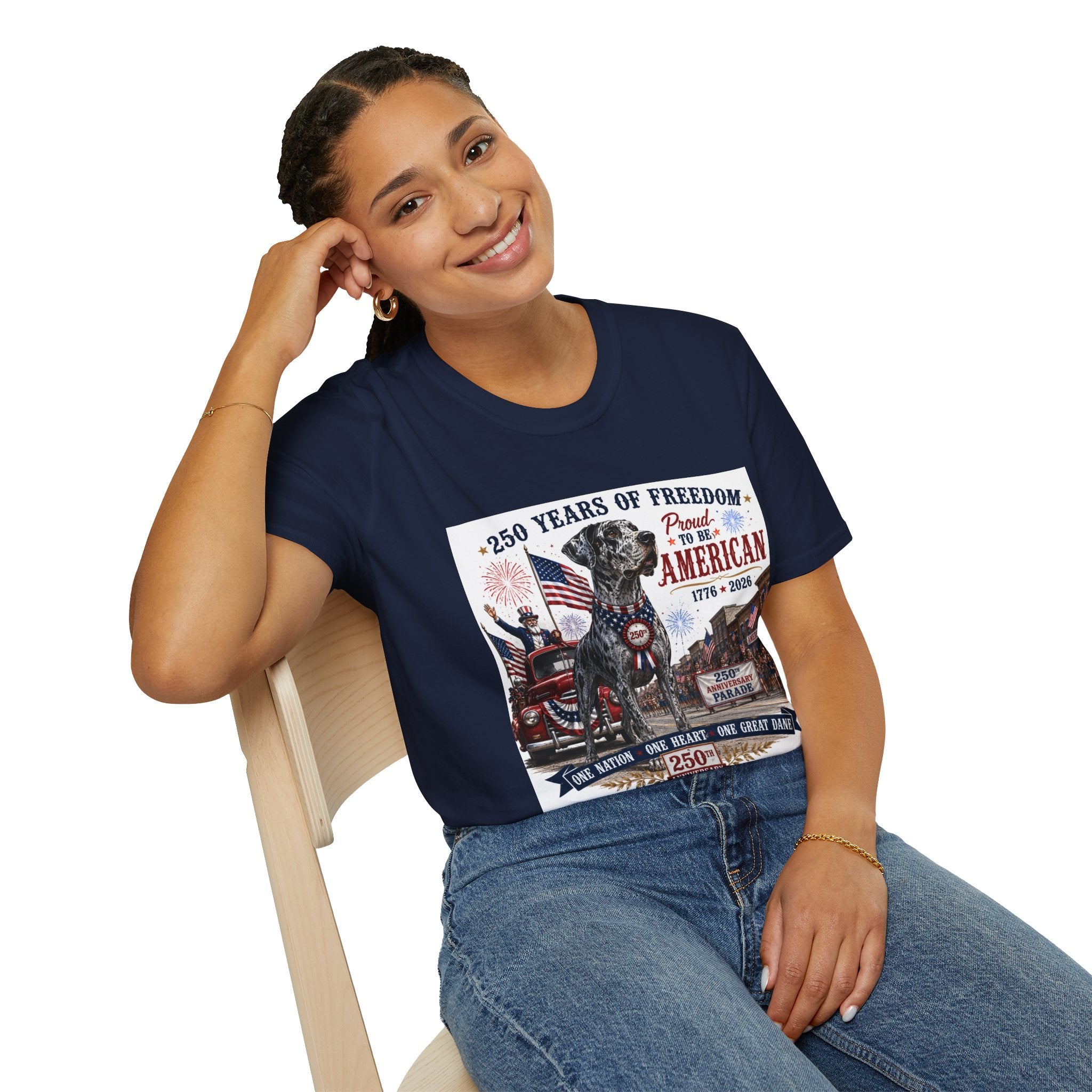 250th Great Dane T-Shirt — 1776–2026 Patriotic Tee