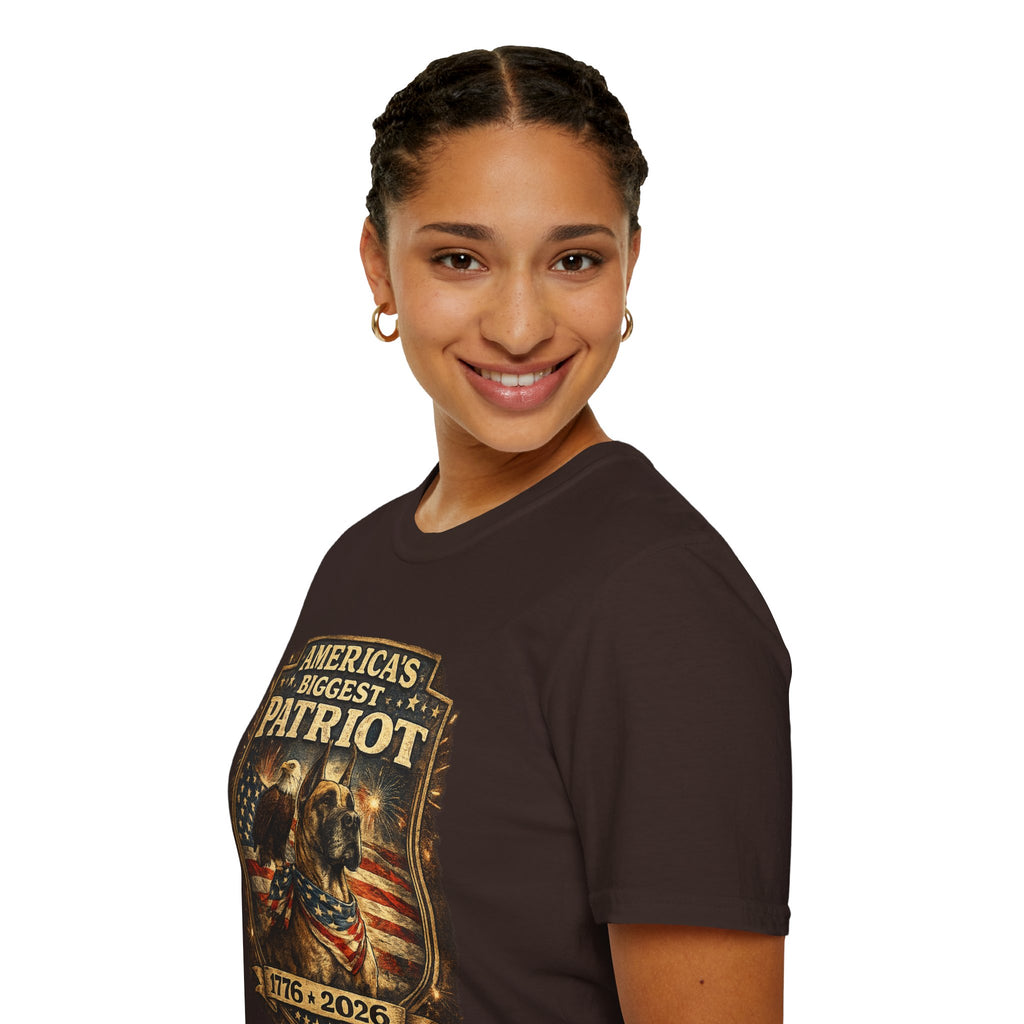 Patriot T-Shirt — Great Dane 1776–2026 Vintage Eagle Flag Tee