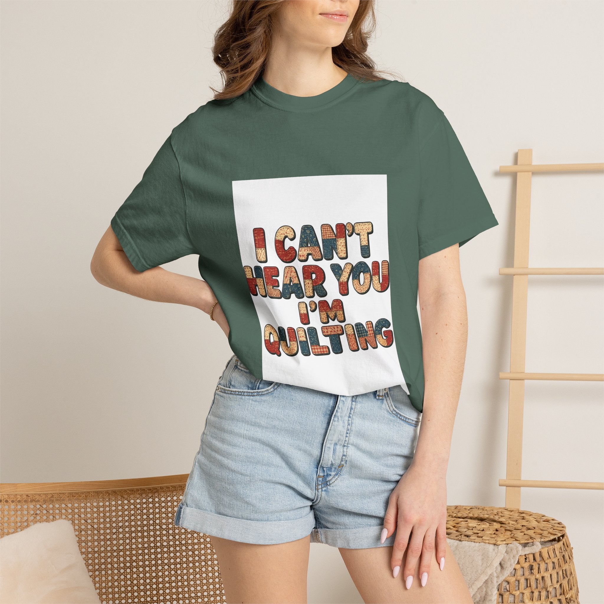 Quilting T-Shirt — "I Can't Hear You I'm Quilting" Retro Craft Tee
