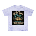 Christian Freedom Tee — "If He Sets You Free" Scripture T-Shirt