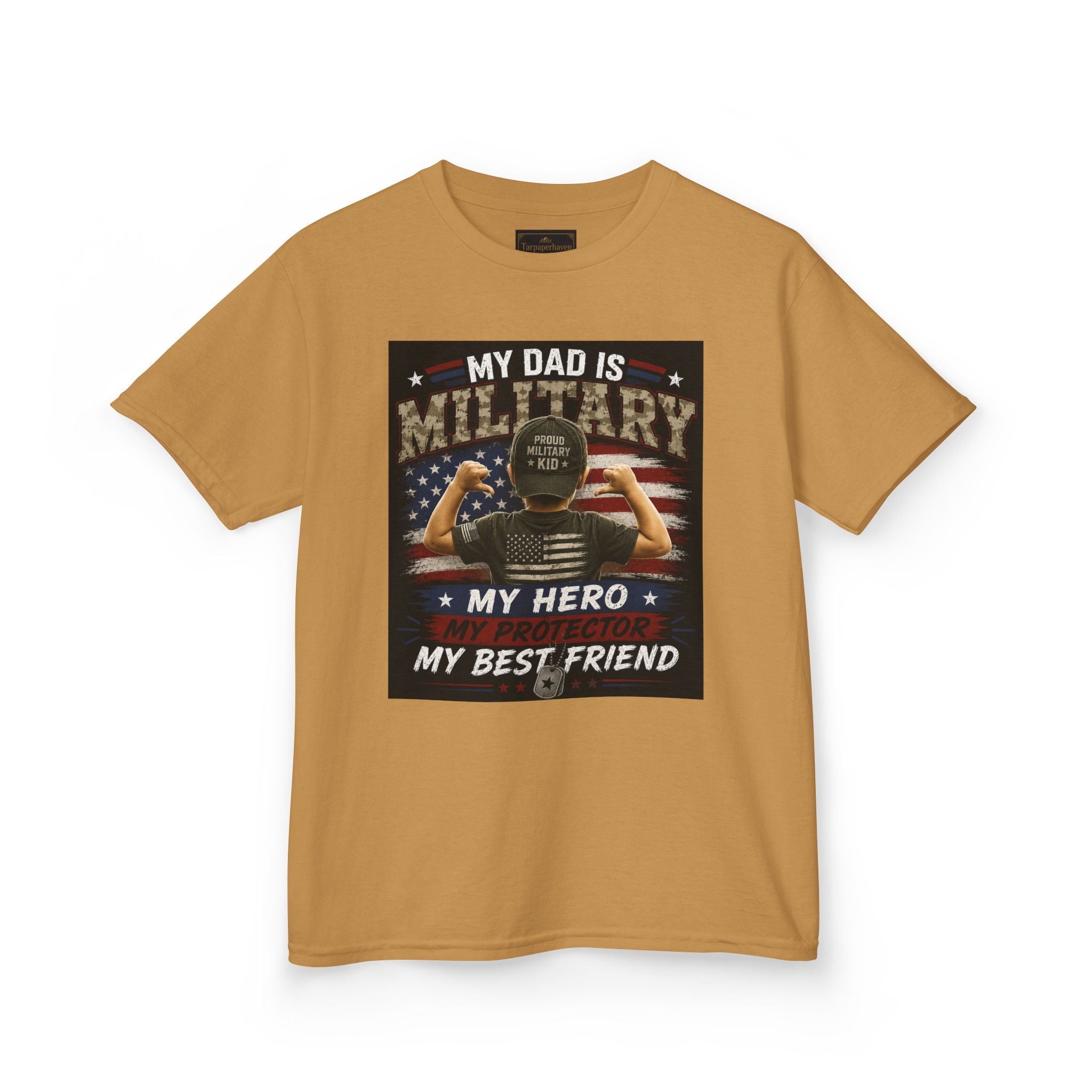 Kids Tee — "My Dad Is Military" Patriotic Hero Shirt