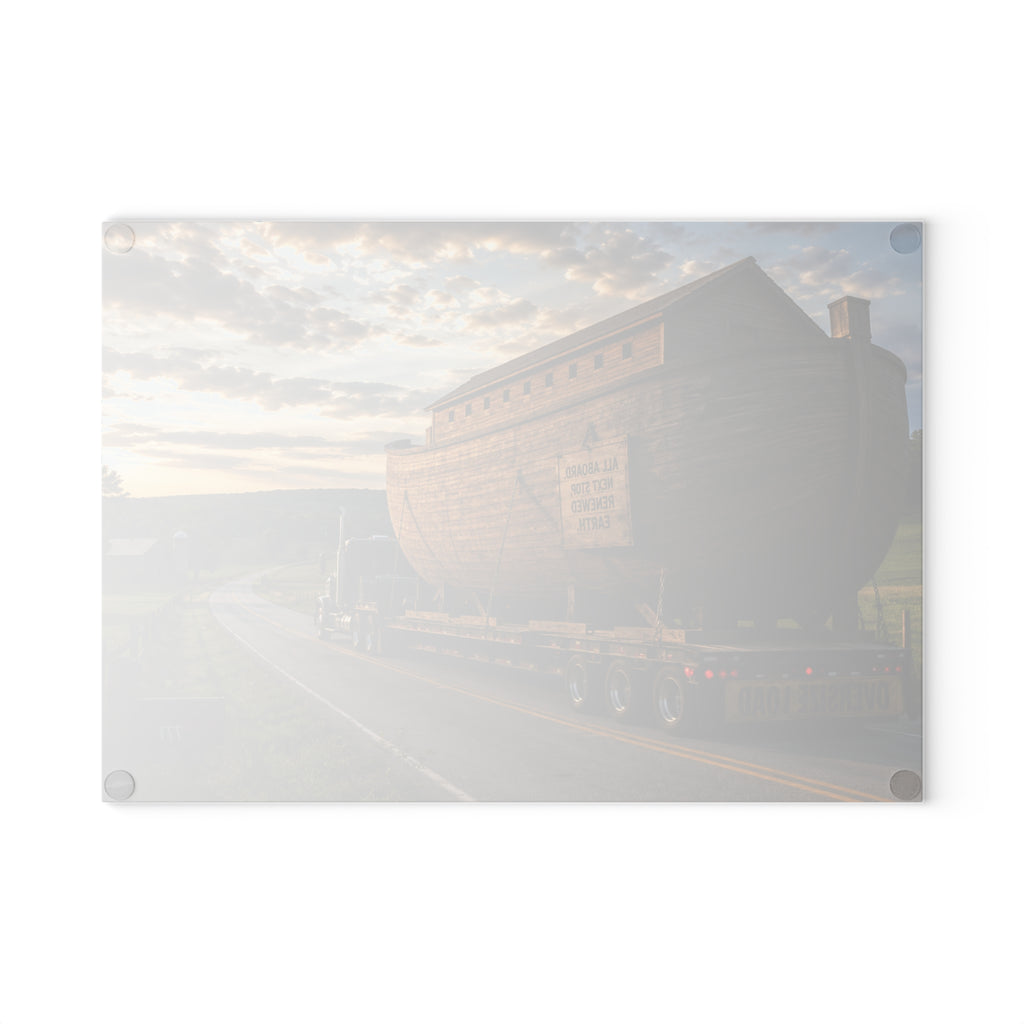 Scenic Ark Transport Kitchen Glass Cutting Board