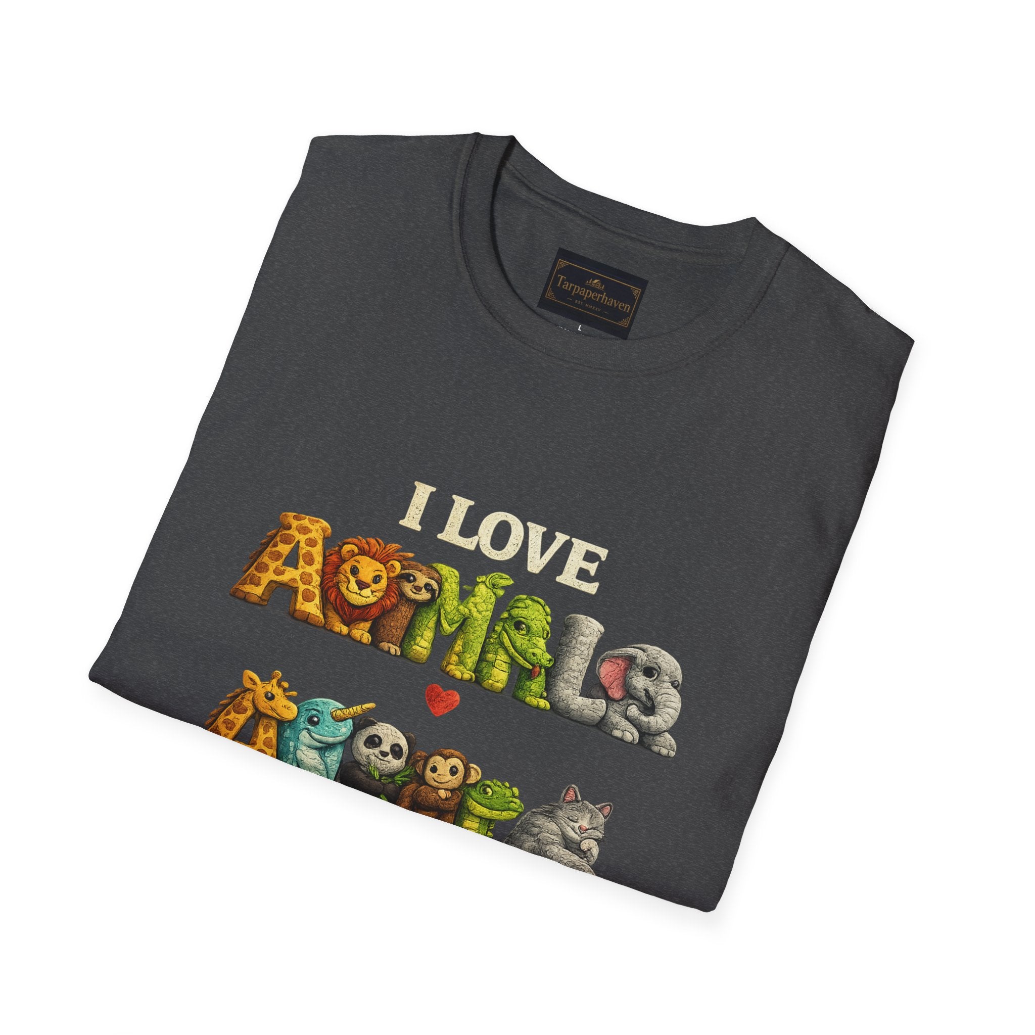 "I Love Animals" Cute Wildlife Graphic Tee