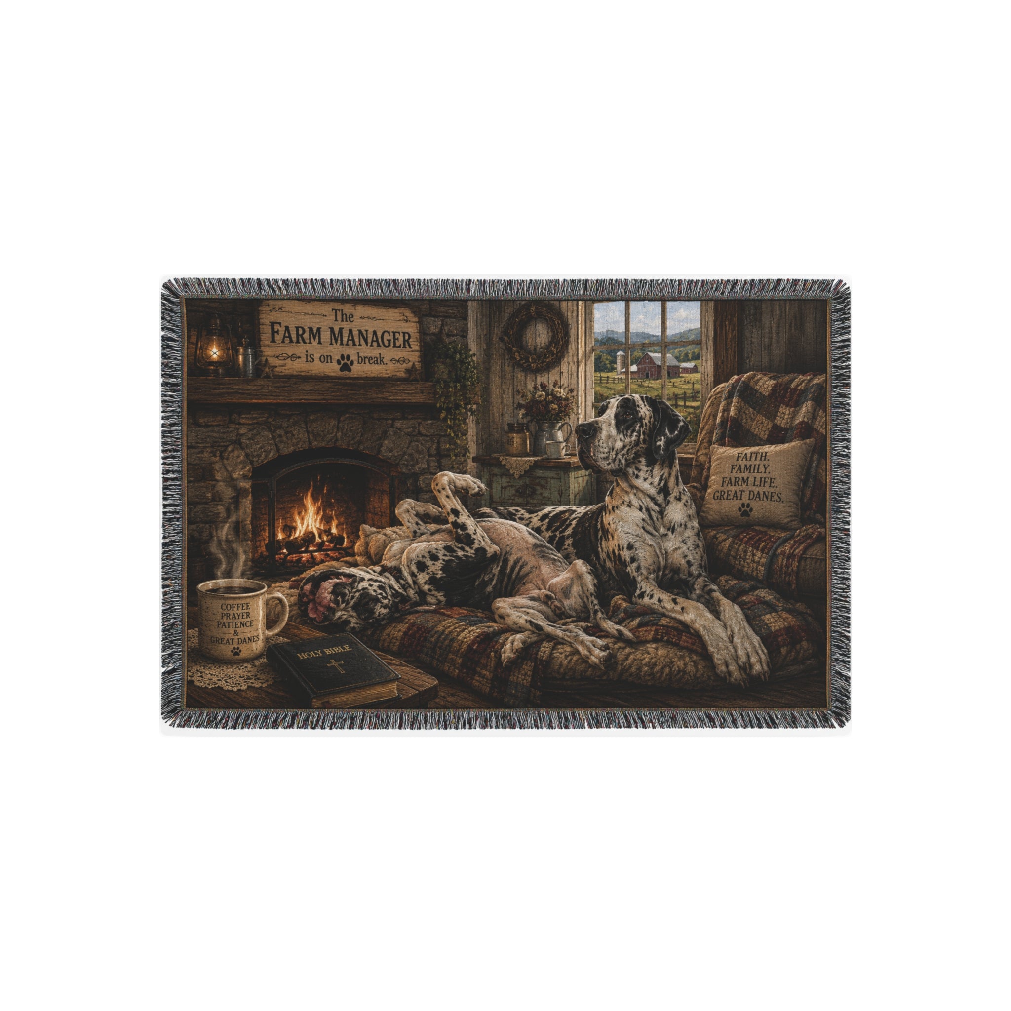 Metal Sign — Cozy Farmhouse Great Dane Scene